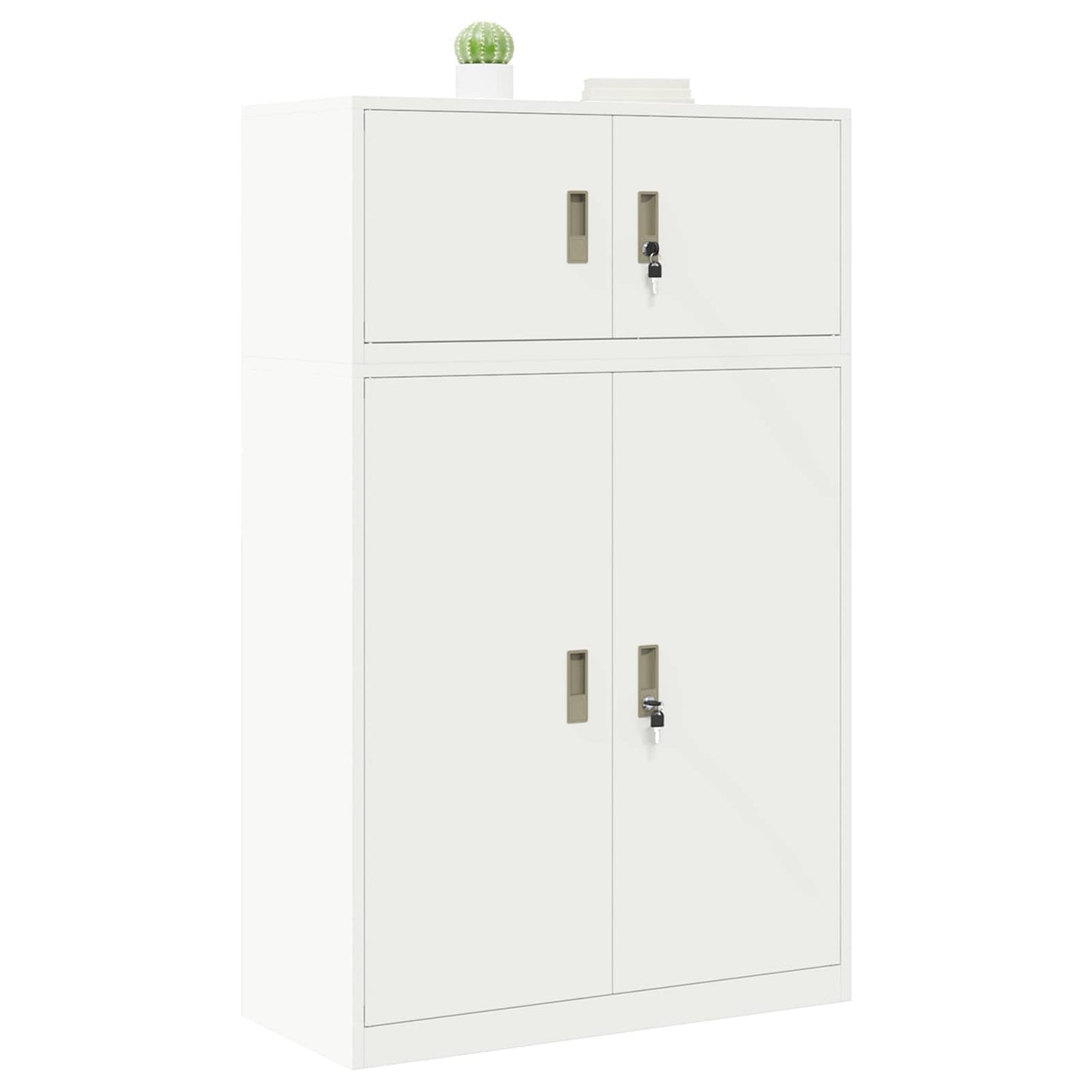 Oppbevaringsskap 2 stk. Hvit 90 x 40 x 145 cm Stål Låsbar