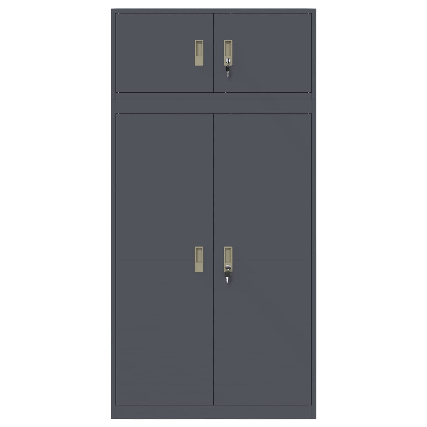 Oppbevaringsskap 2 stk. Antrasitt 90 x 40 x 180 cm Stål Låsbar