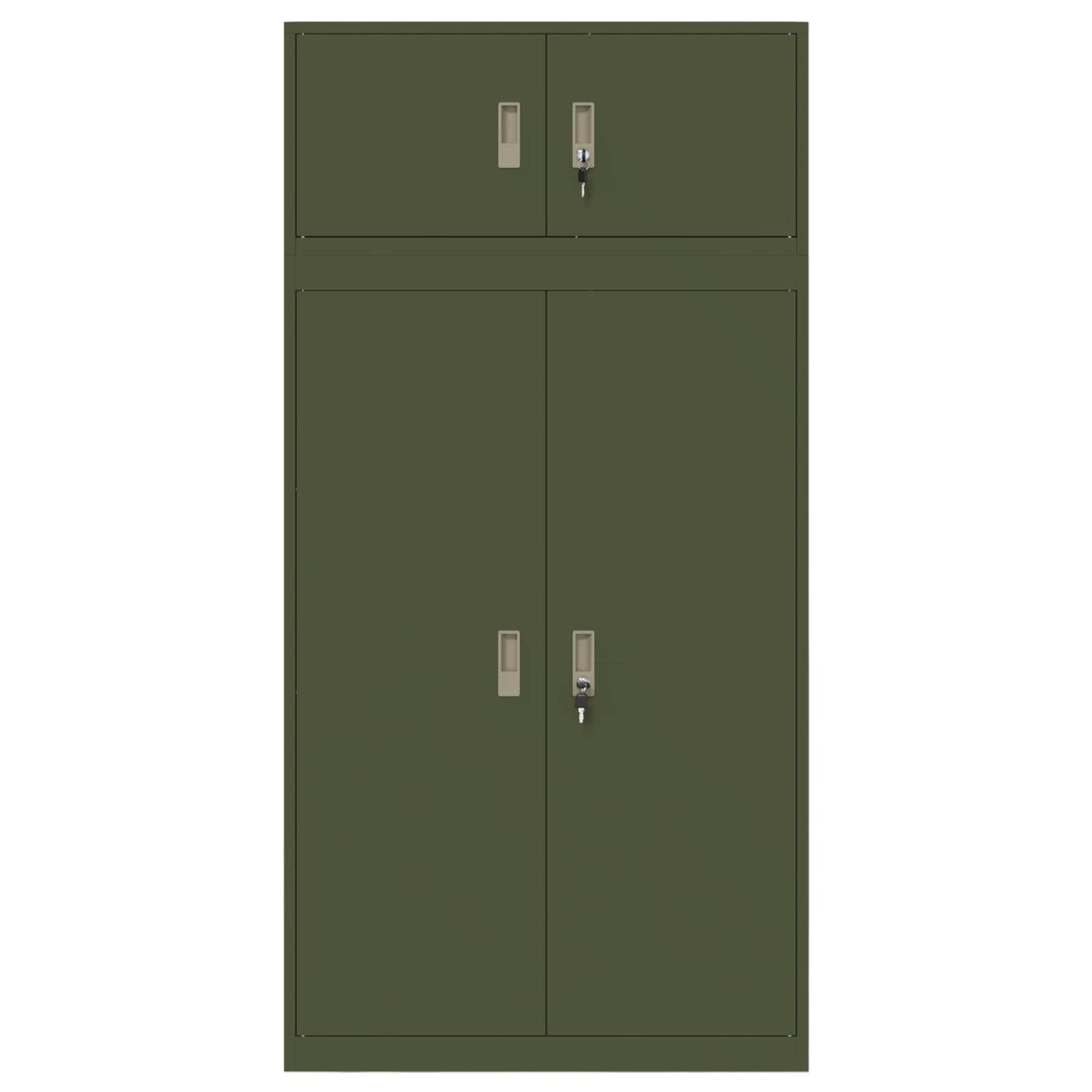 Oppbevaringsskap 2 stk. Olivengrønn 90 x 40 x 180 cm Stål