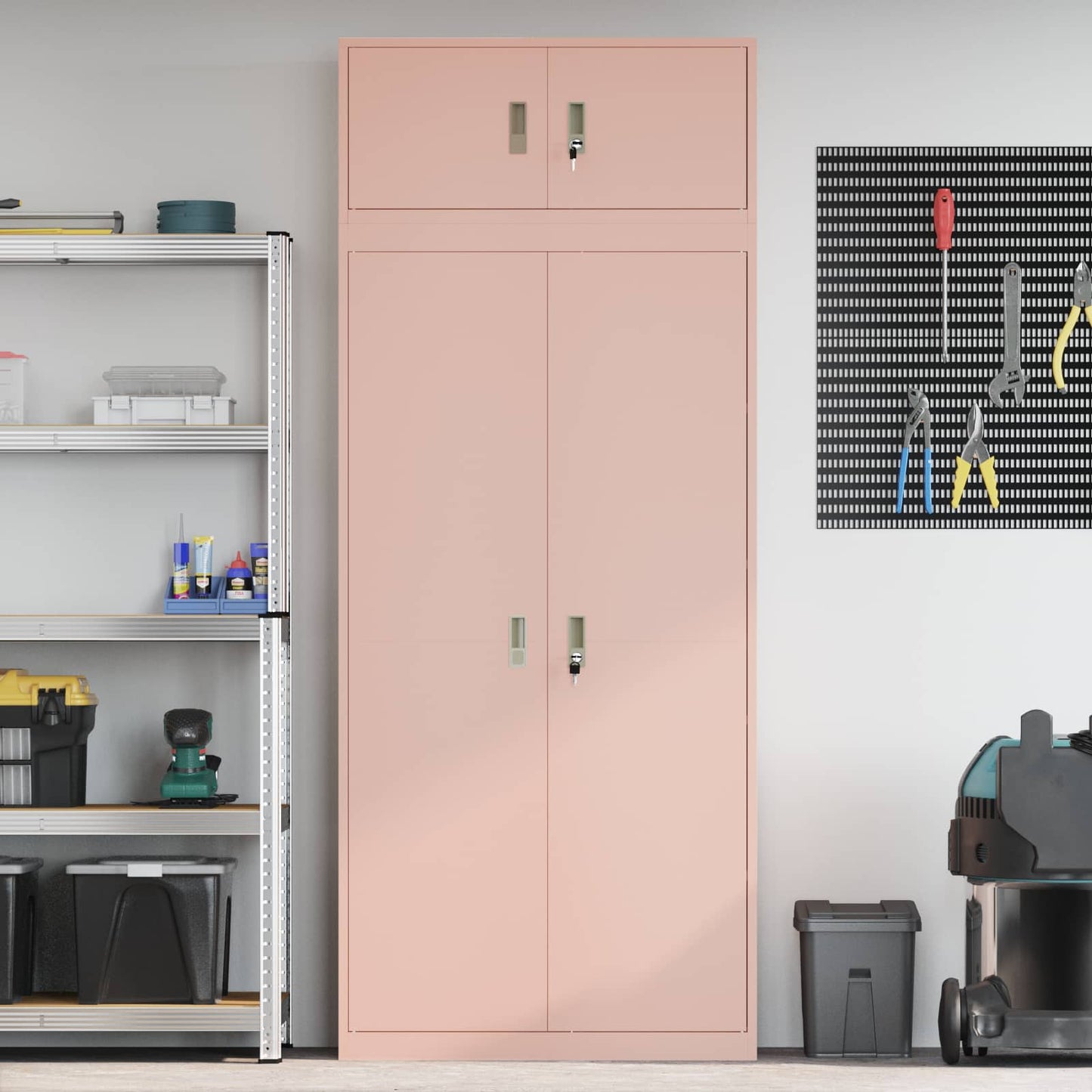 Oppbevaringsskap 2 stk. Rosa 90 x 40 x 220 cm Stål Låsbar