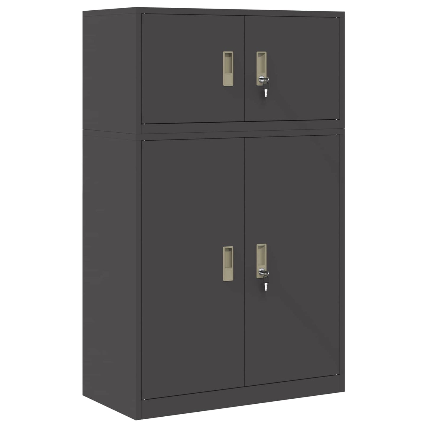 Oppbevaringsskap 2 stk. Svart 80 x 40 x 130 cm Stål Låsbar