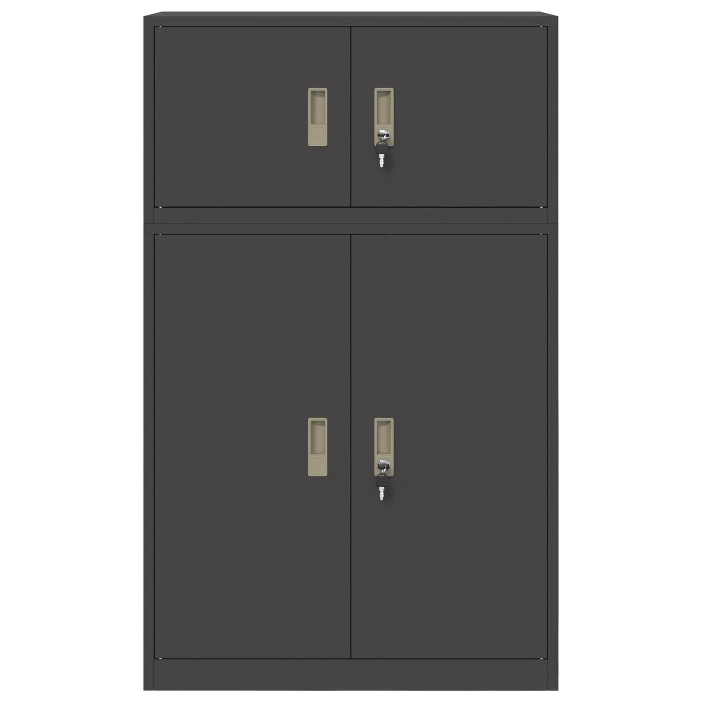 Oppbevaringsskap 2 stk. Svart 80 x 40 x 130 cm Stål Låsbar