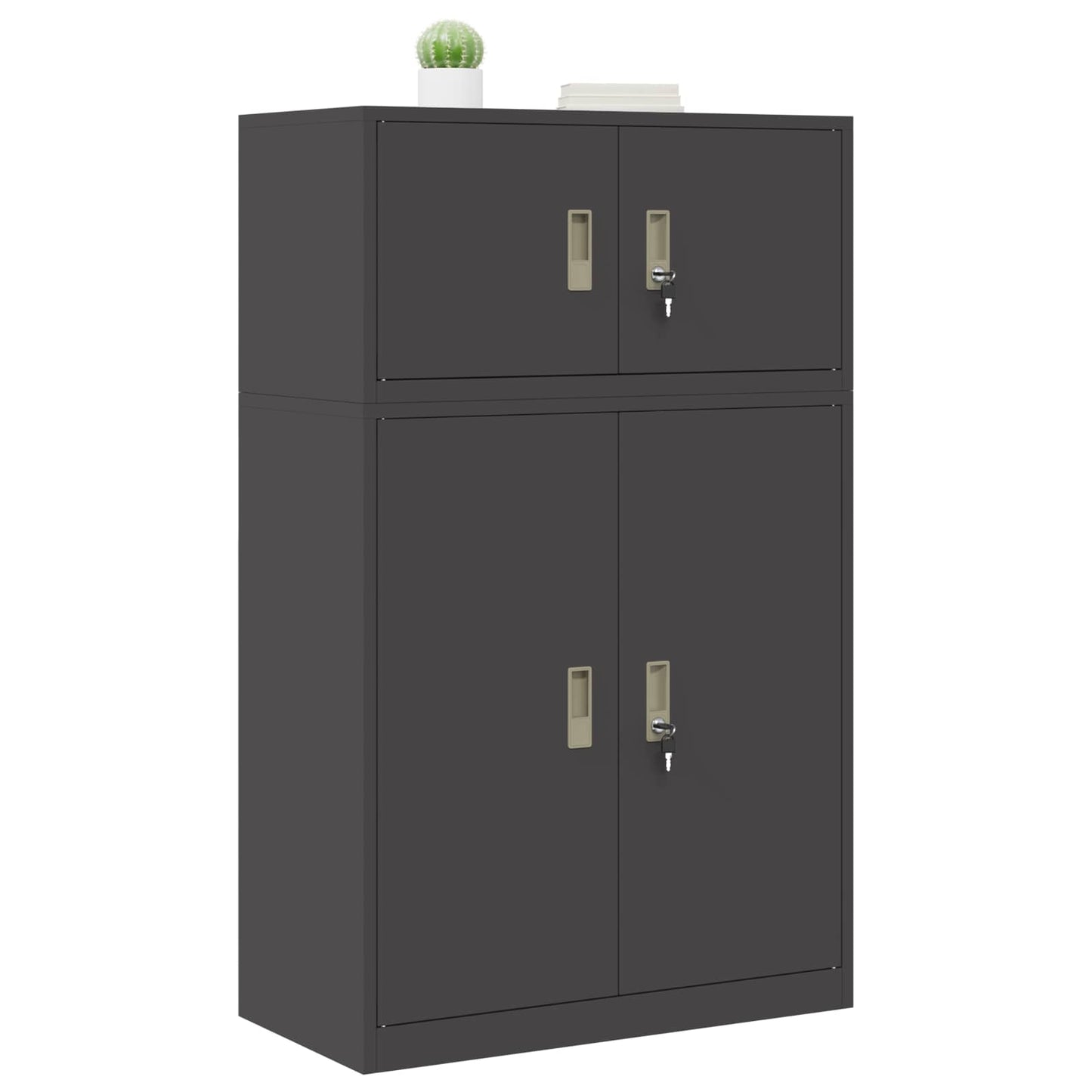Oppbevaringsskap 2 stk. Svart 80 x 40 x 130 cm Stål Låsbar