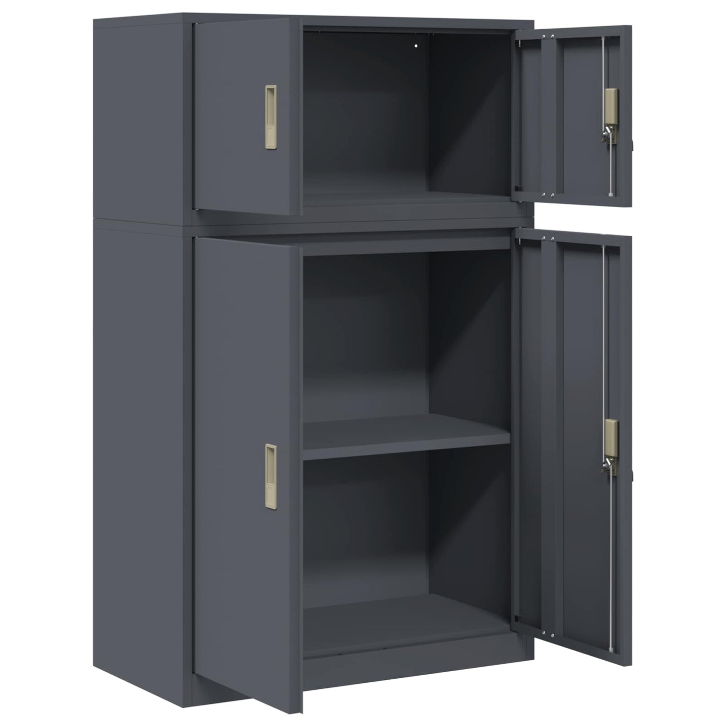 Oppbevaringsskap 2 stk. Antrasitt 80 x 40 x 130 cm Stål Låsbar