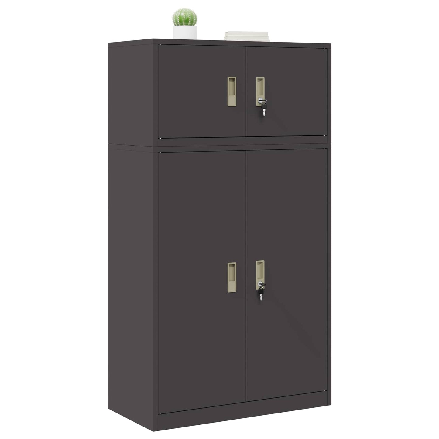 Oppbevaringsskap 2 stk. Svart 80 x 40 x 145 cm Stål Låsbar
