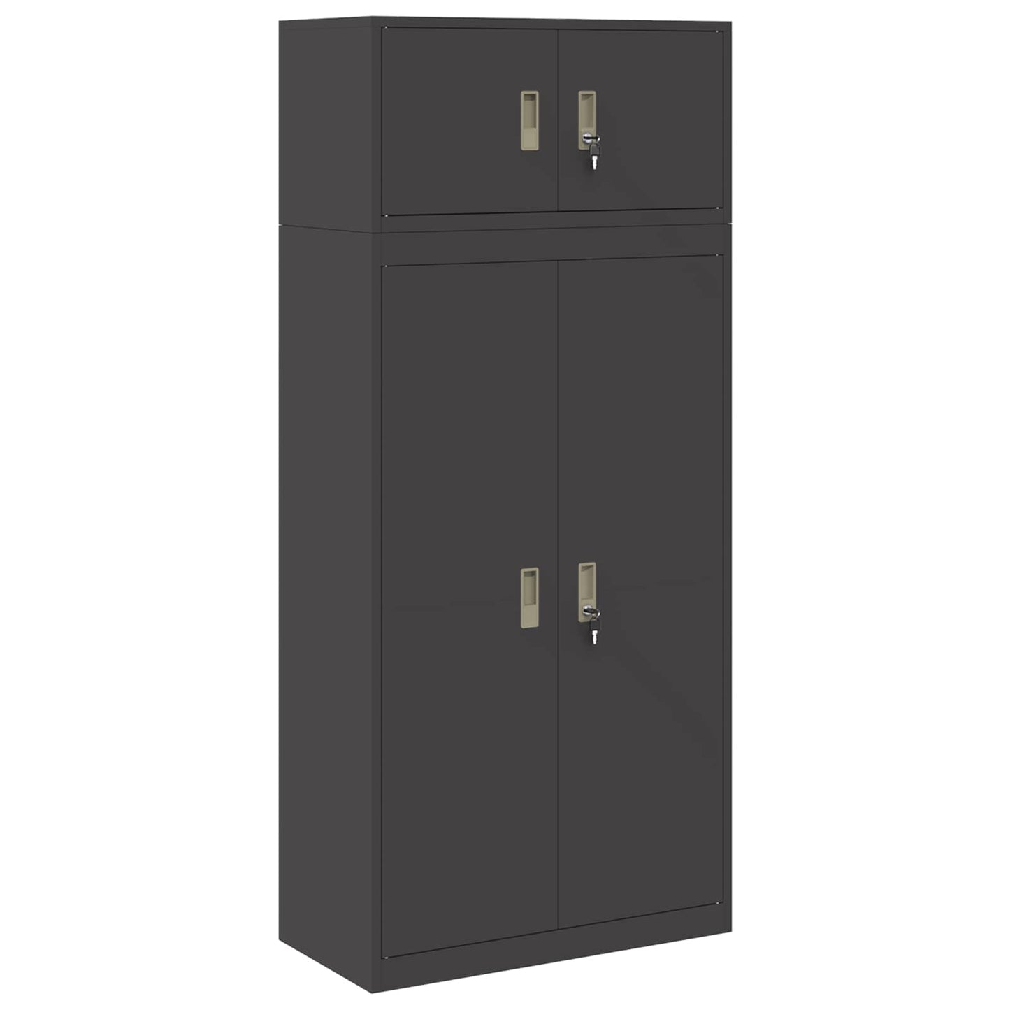 Oppbevaringsskap 2 stk. Svart 80 x 40 x 180 cm Stål Låsbar
