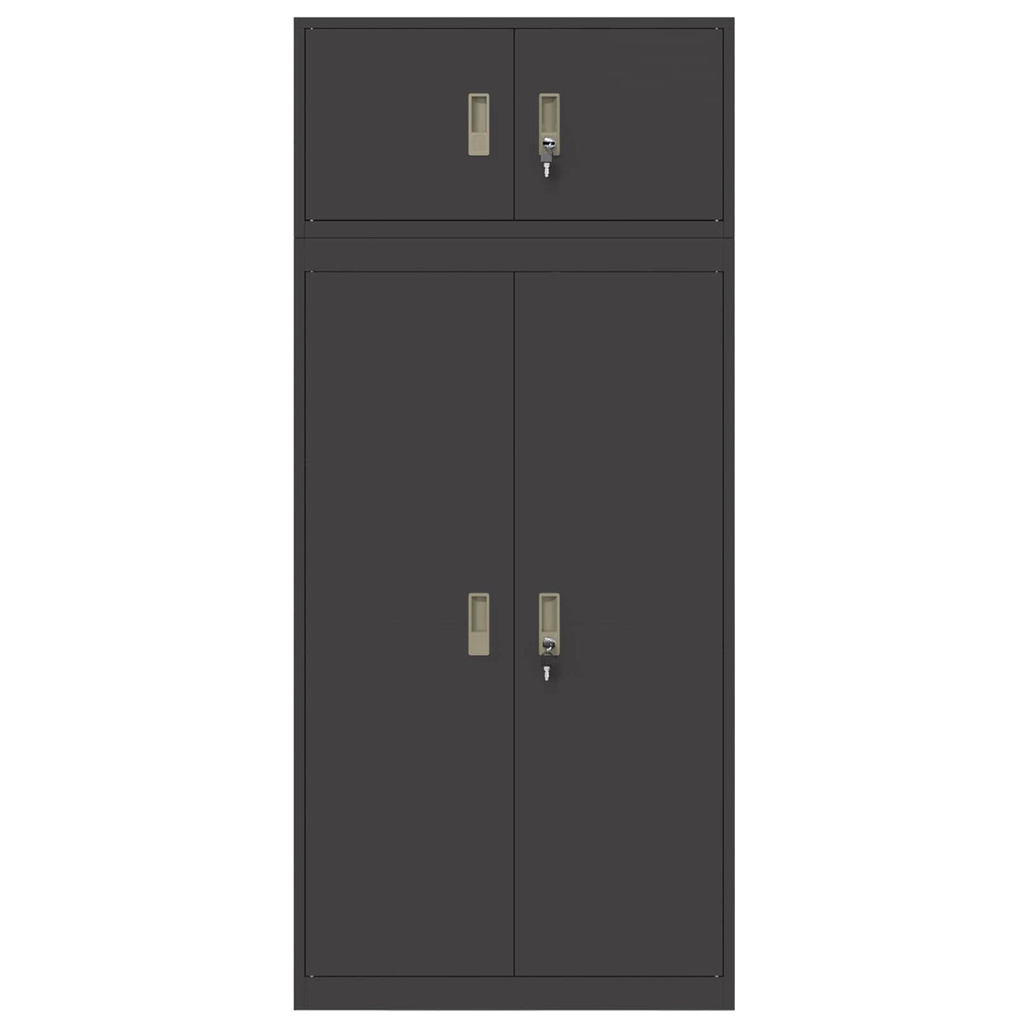 Oppbevaringsskap 2 stk. Svart 80 x 40 x 180 cm Stål Låsbar