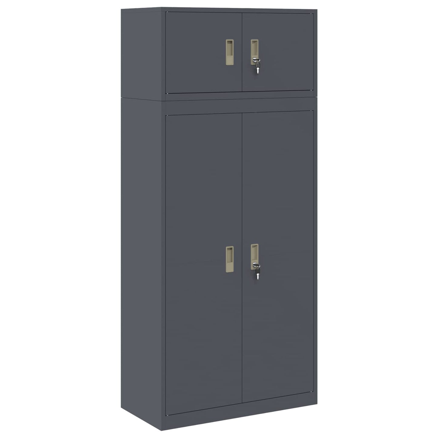 Oppbevaringsskap 2 stk. Antrasitt 80 x 40 x 180 cm Stål Låsbar