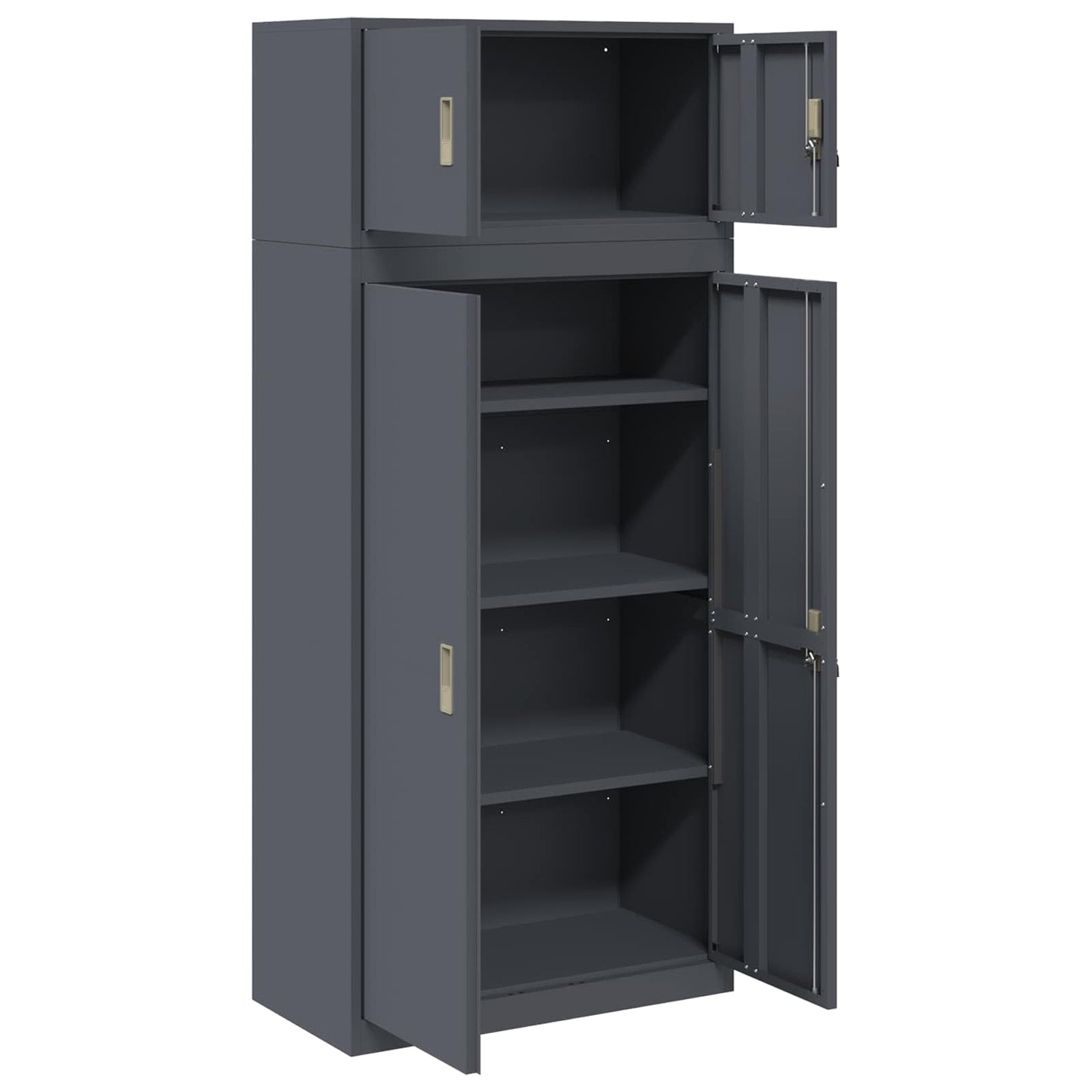 Oppbevaringsskap 2 stk. Antrasitt 80 x 40 x 180 cm Stål Låsbar