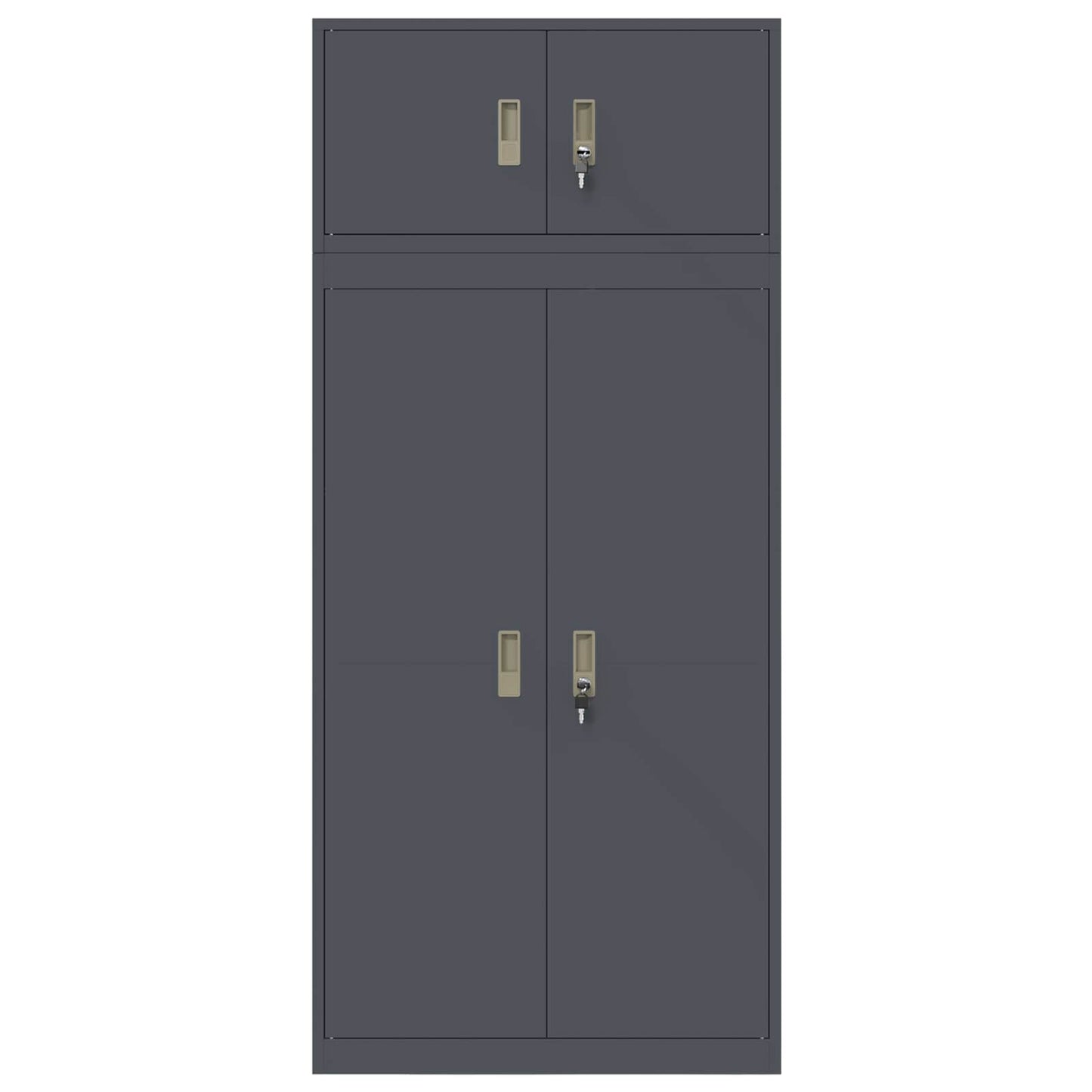 Oppbevaringsskap 2 stk. Antrasitt 80 x 40 x 180 cm Stål Låsbar