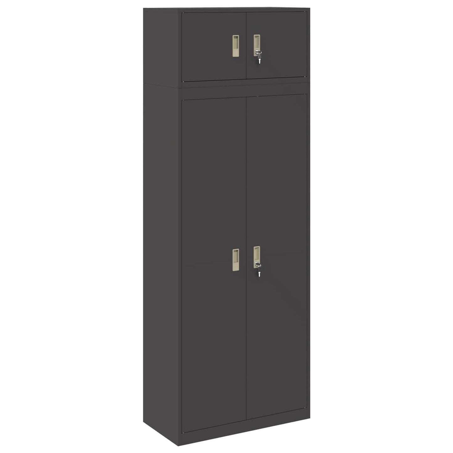 Oppbevaringsskap 2 stk. Svart 80 x 40 x 220 cm Stål Låsbar