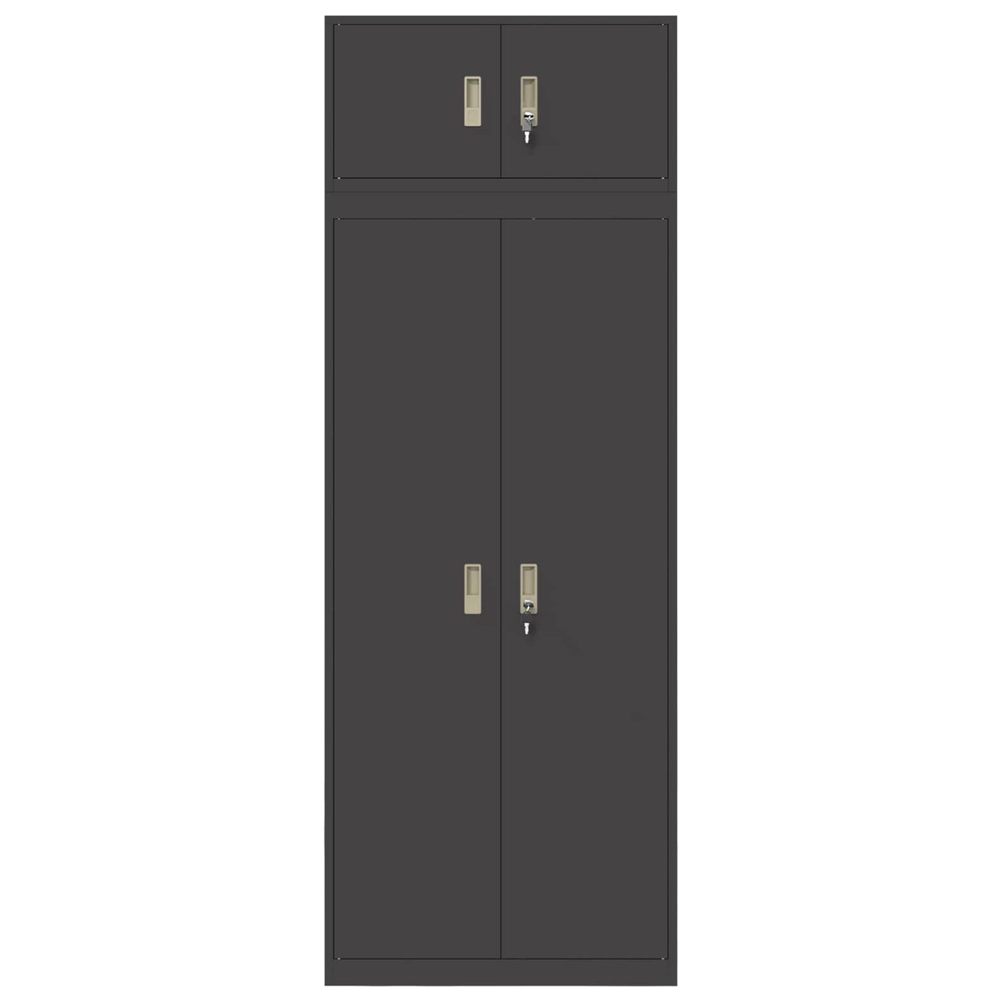 Oppbevaringsskap 2 stk. Svart 80 x 40 x 220 cm Stål Låsbar