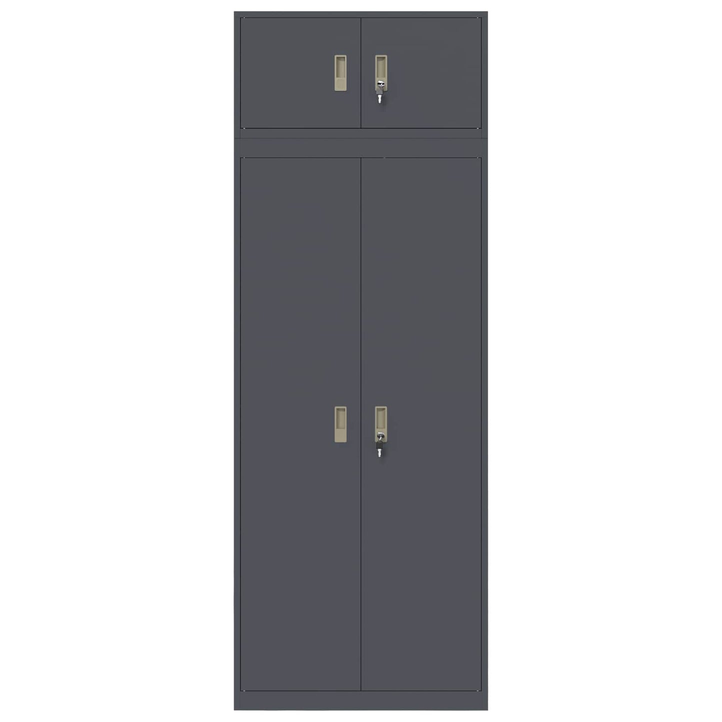 Oppbevaringsskap 2 stk. Antrasitt 80 x 40 x 220 cm Stål Låsbar