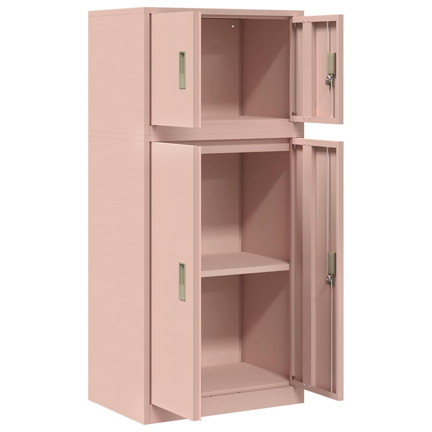 Oppbevaringsskap 2 stk. Rosa 60 x 40 x 130 cm Stål Låsbar