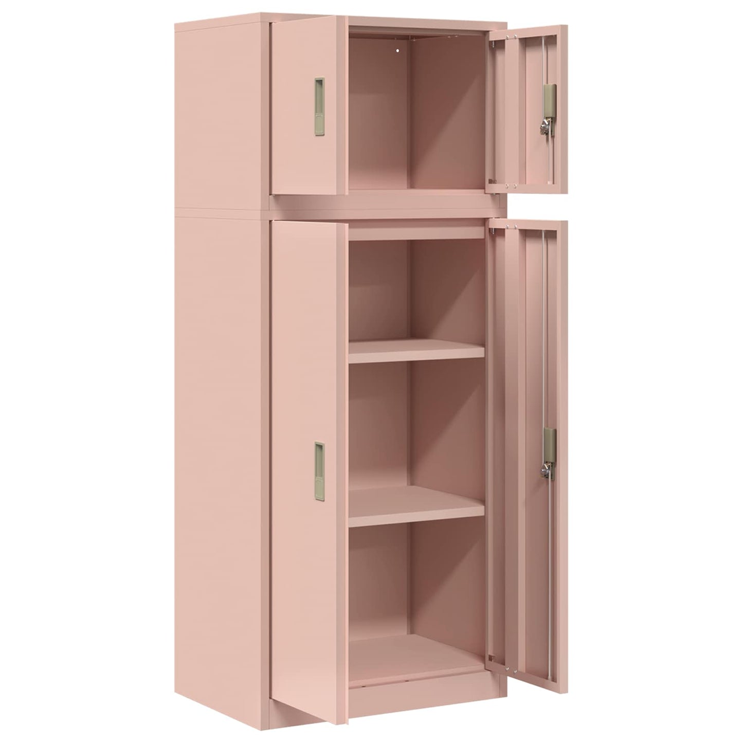 Oppbevaringsskap 2 stk. Rosa 60 x 40 x 145 cm Stål Låsbar