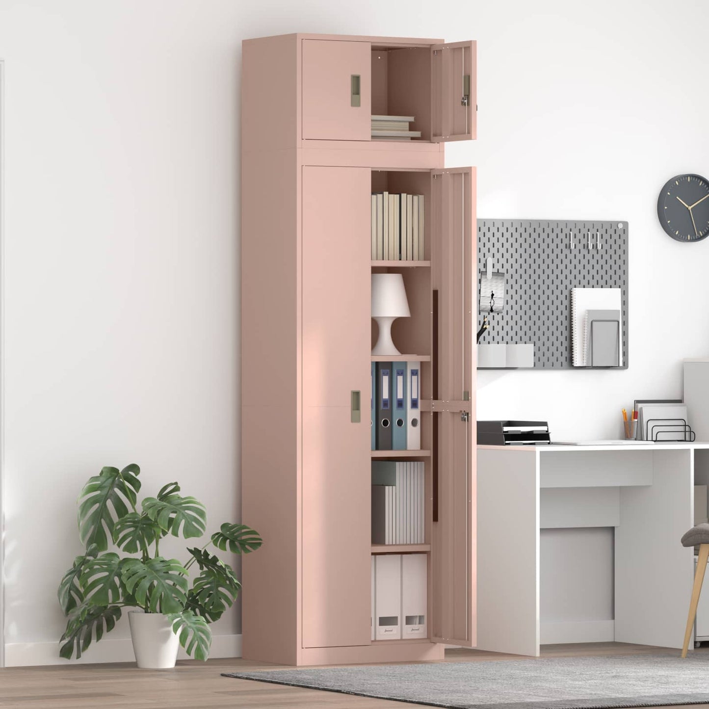Oppbevaringsskap 2 stk. Rosa 60 x 40 x 220 cm Stål Låsbar