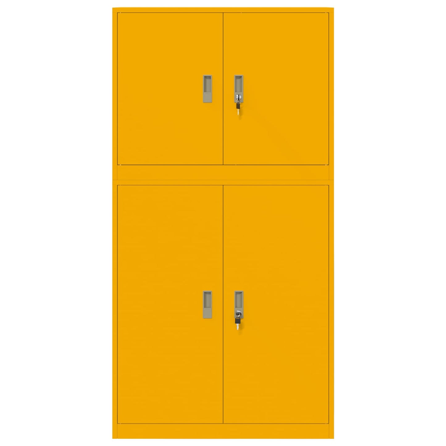 Oppbevaringsskap 2 stk. Sennepsgul 90 x 40 x 175 cm Stål Låsbar