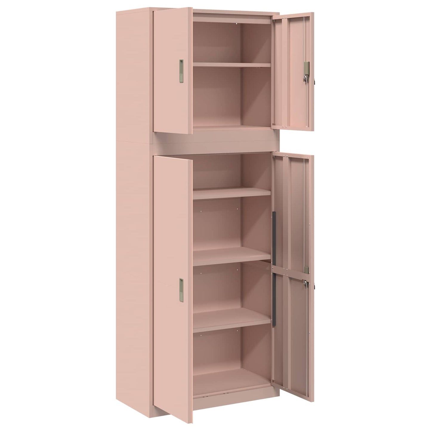 Oppbevaringsskap 2 stk. Rosa 80 x 40 x 210 cm Stål Låsbar