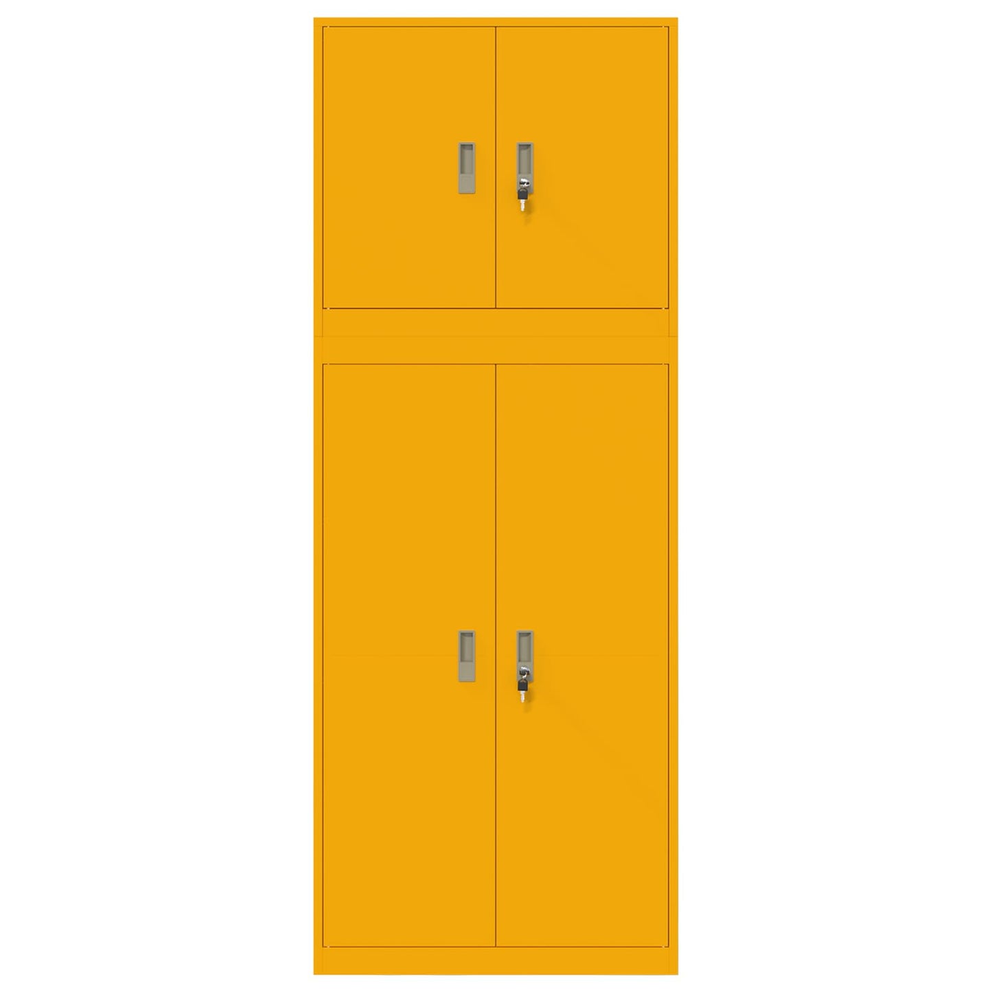 Oppbevaringsskap 2 stk. Sennepsgul 80 x 40 x 210 cm Stål Låsbar
