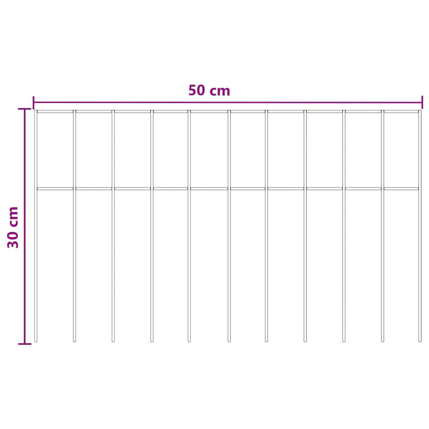 Hagegjerdepanel 48 stk. 50 x 30 cm Galvanisert stål Sølv