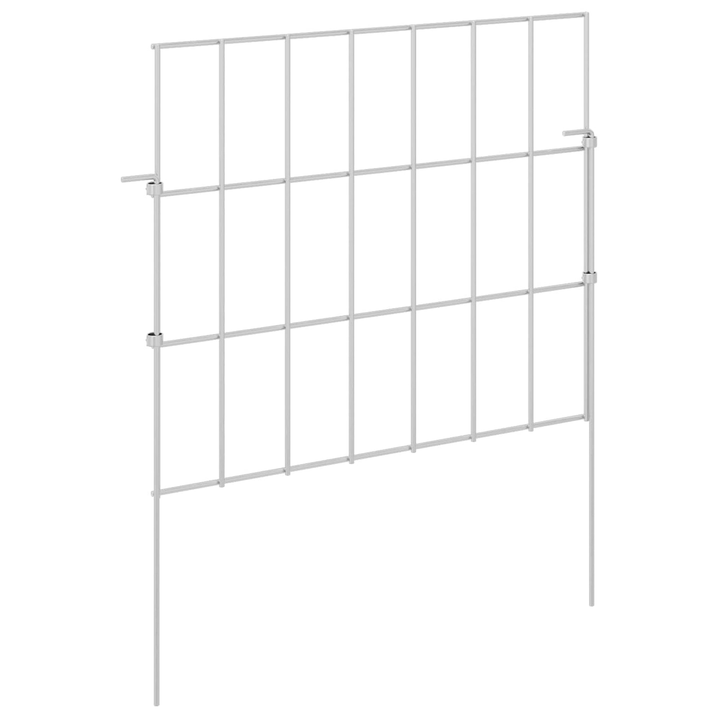 Hagefence med spyd 12 stk. 35 x 30 cm Galvanisert stål Sølv