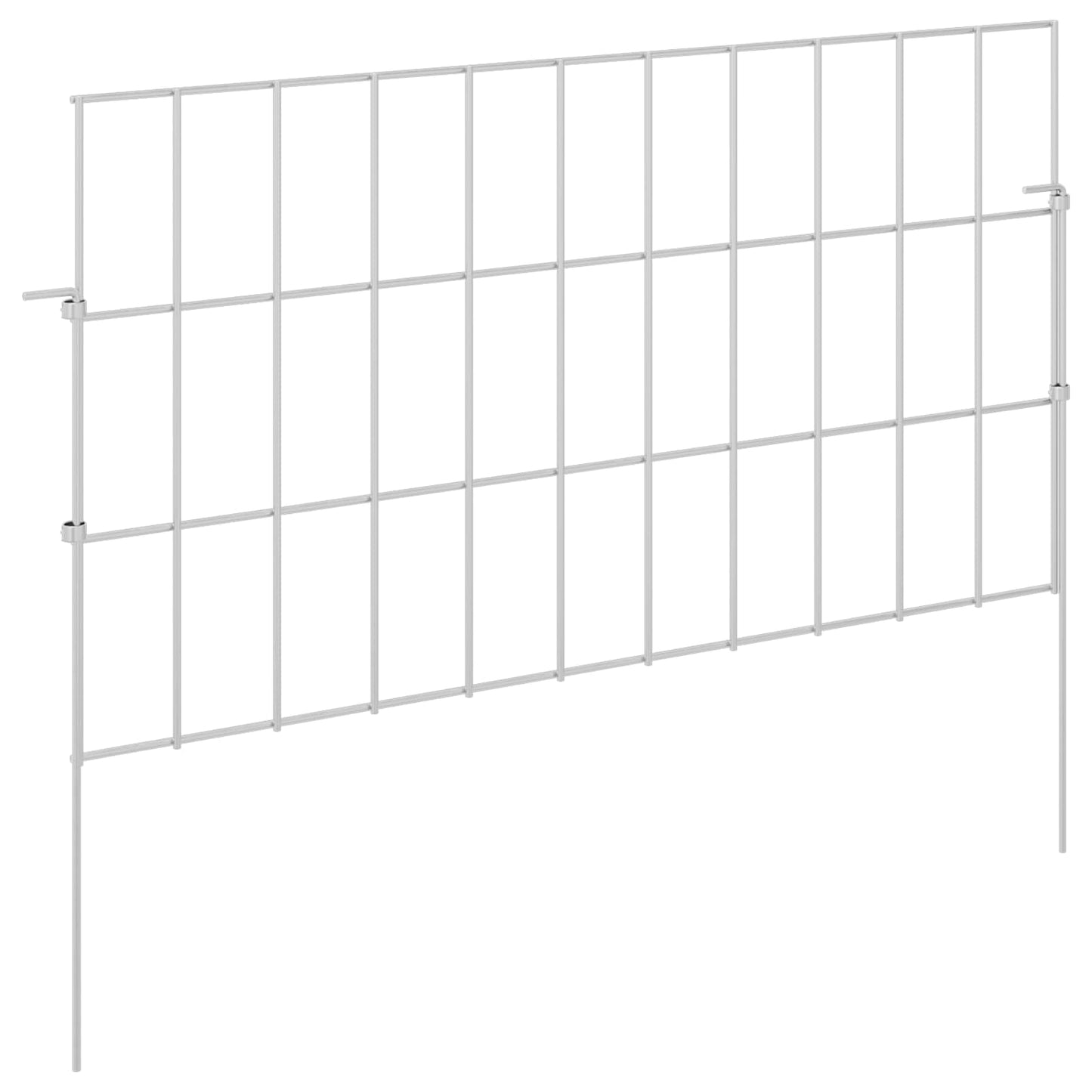 Hagefence med spyd 24 stk. 55 x 30 cm Galvanisert stål Sølv