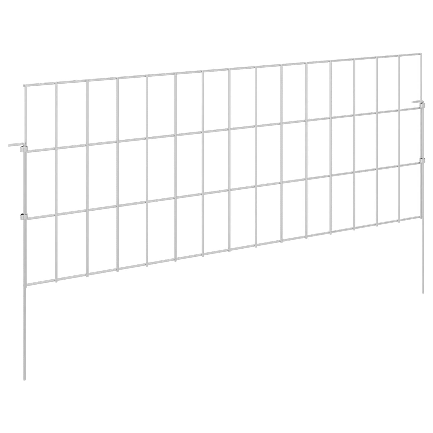Hagefence med spyd 48 stk. 75 x 30 cm Galvanisert stål Sølv
