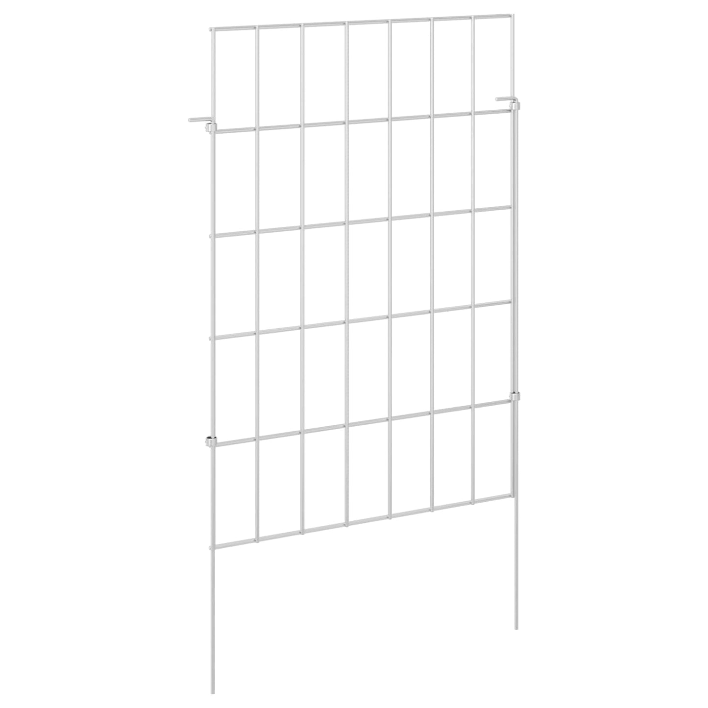 Hagefence med spyd 48 stk. 35 x 50 cm Galvanisert stål Sølv