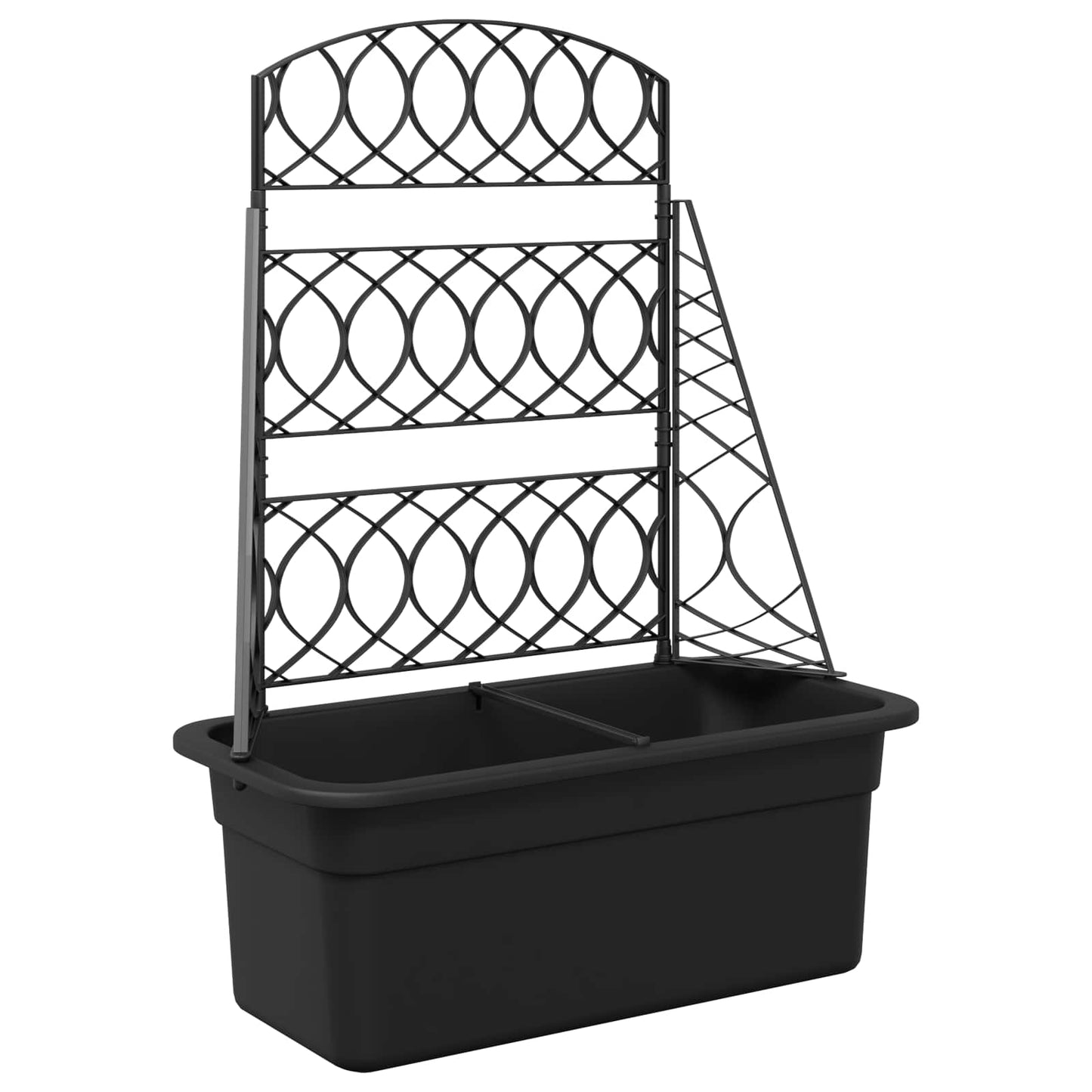 Plantekasse med espalier Antrasitt 58 x 29 x 78 cm PP