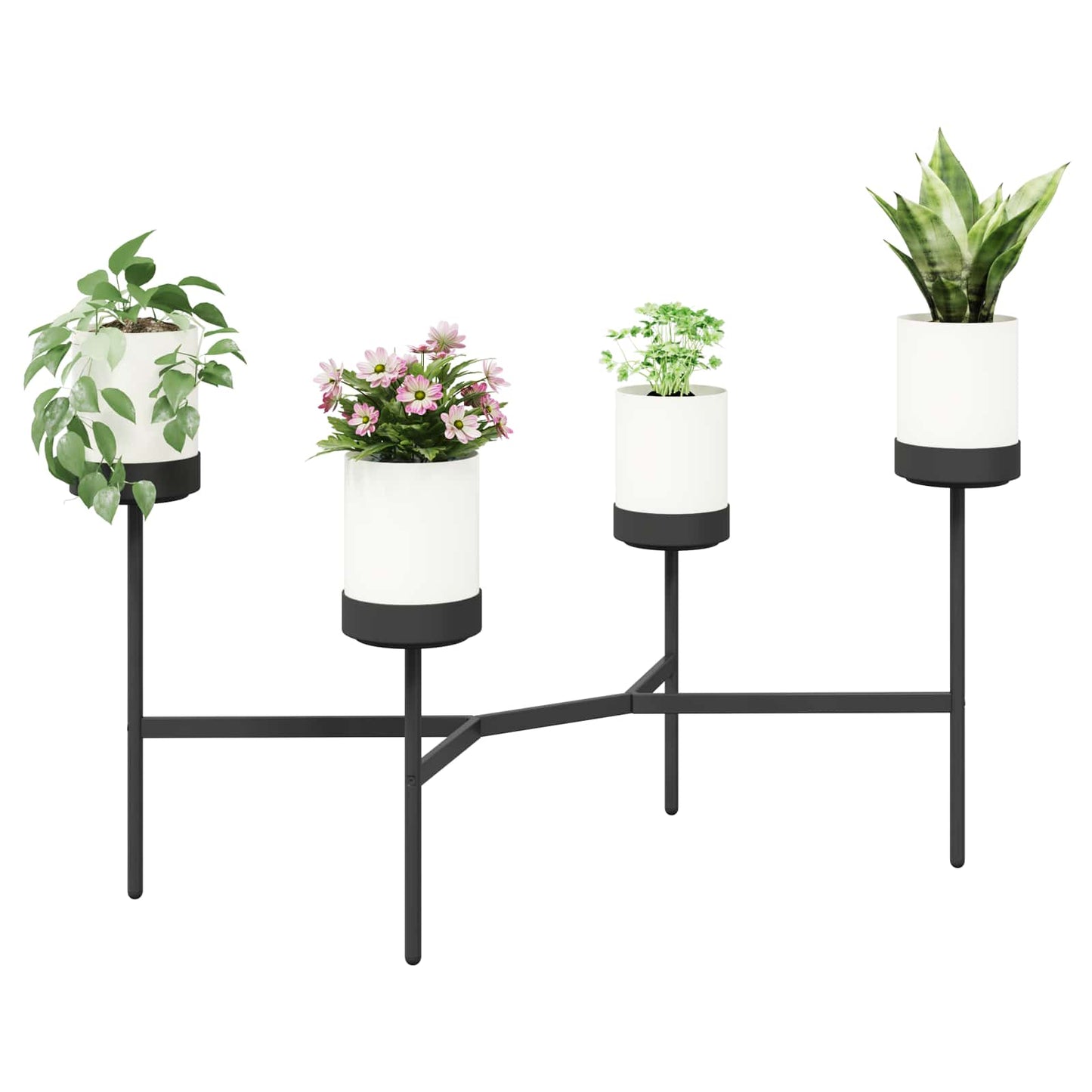 Blomstestativ Hvit 125 x 55 x 81 cm PP og stål