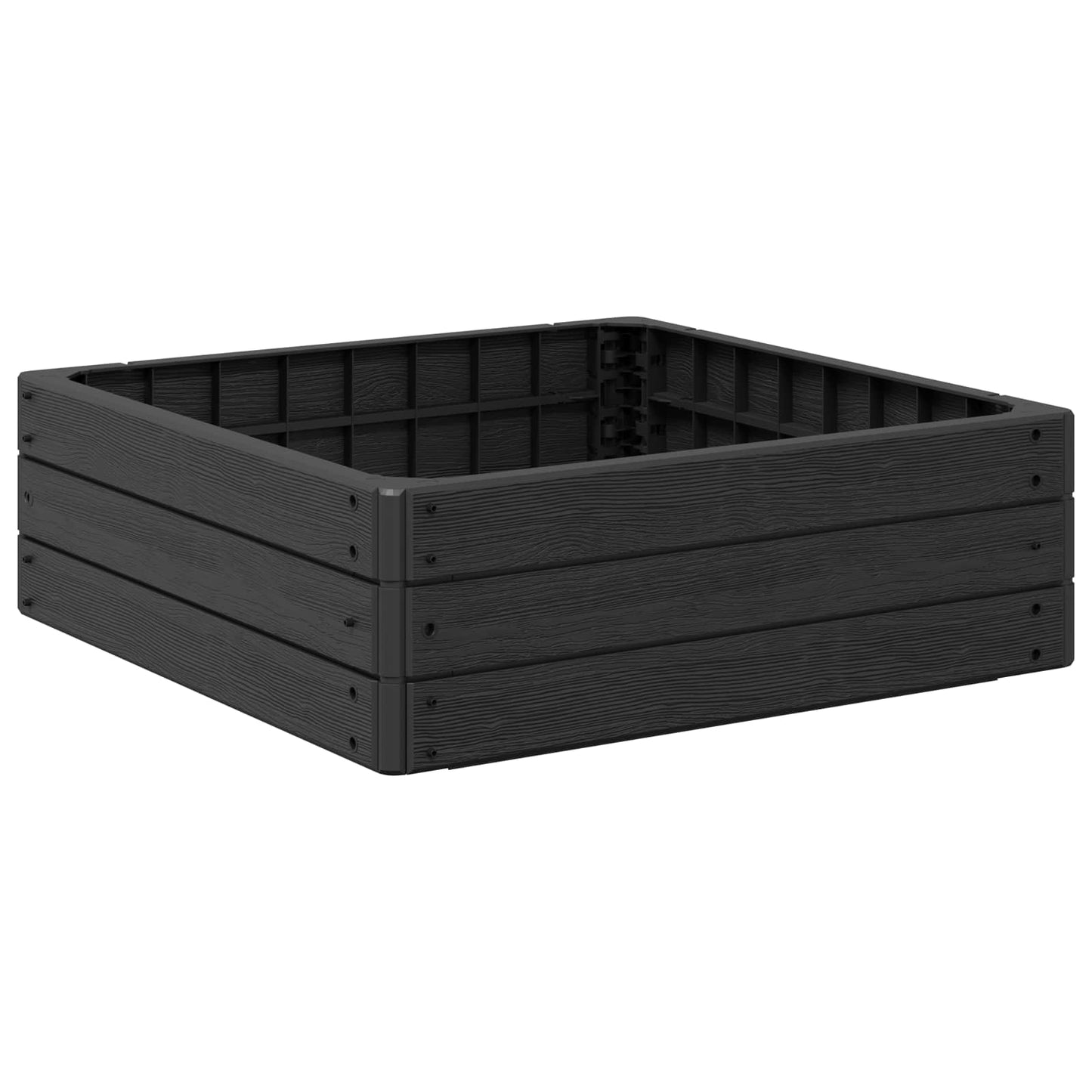 Hevet bed Svart 75,5 x 75,5 x 25 cm PP