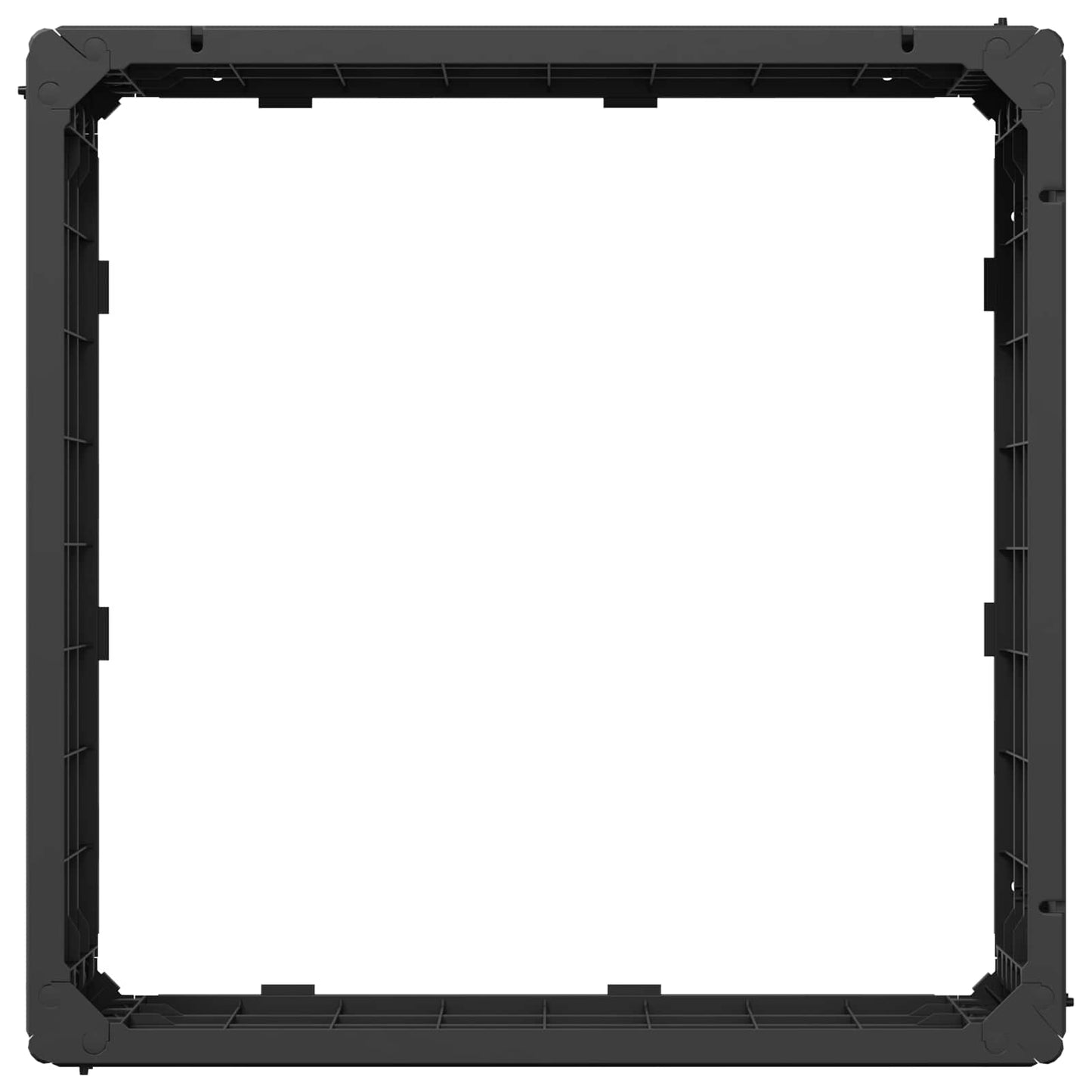 Hevet bed Svart 75,5 x 75,5 x 25 cm PP