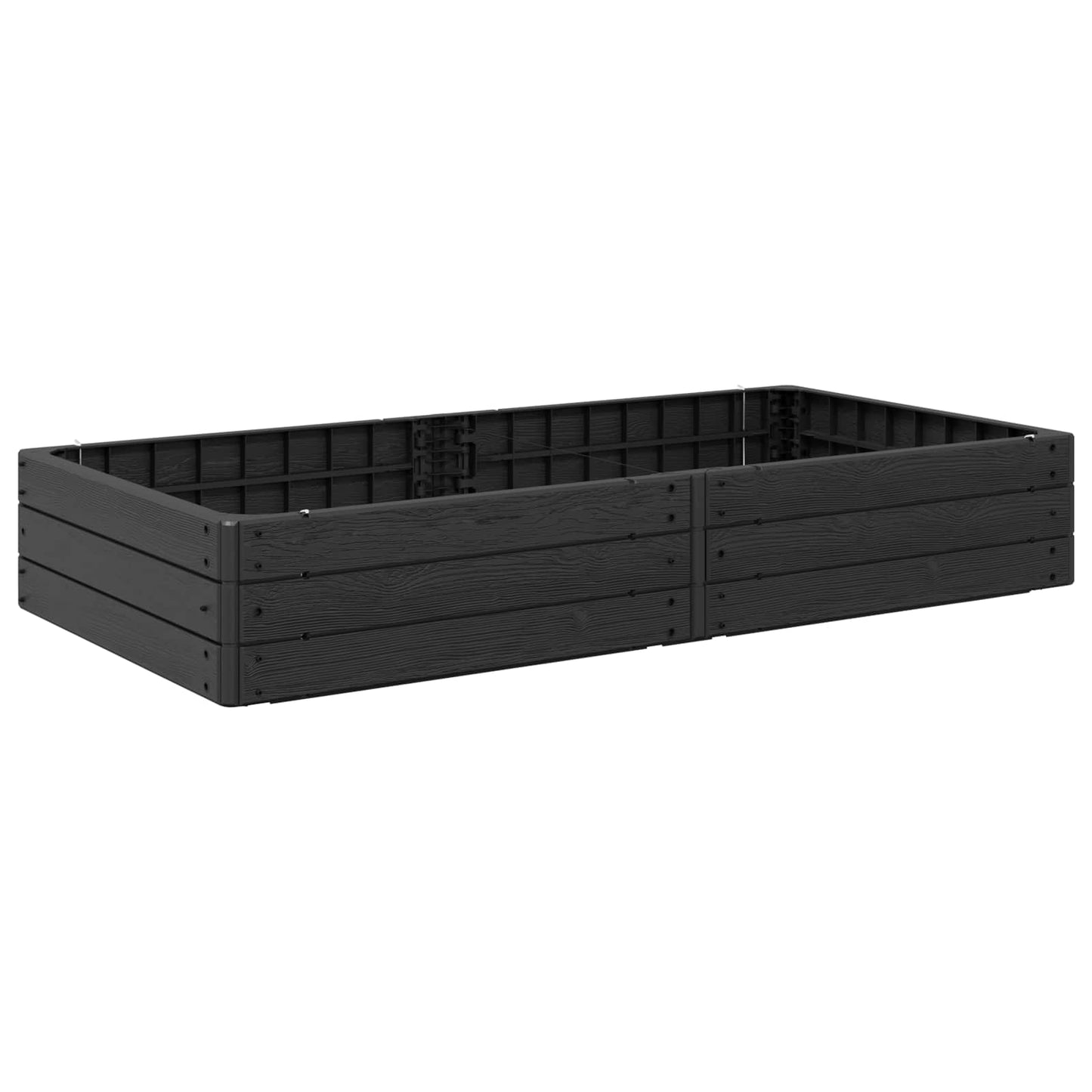Hevet bed Svart 151 x 75,5 x 25 cm PP