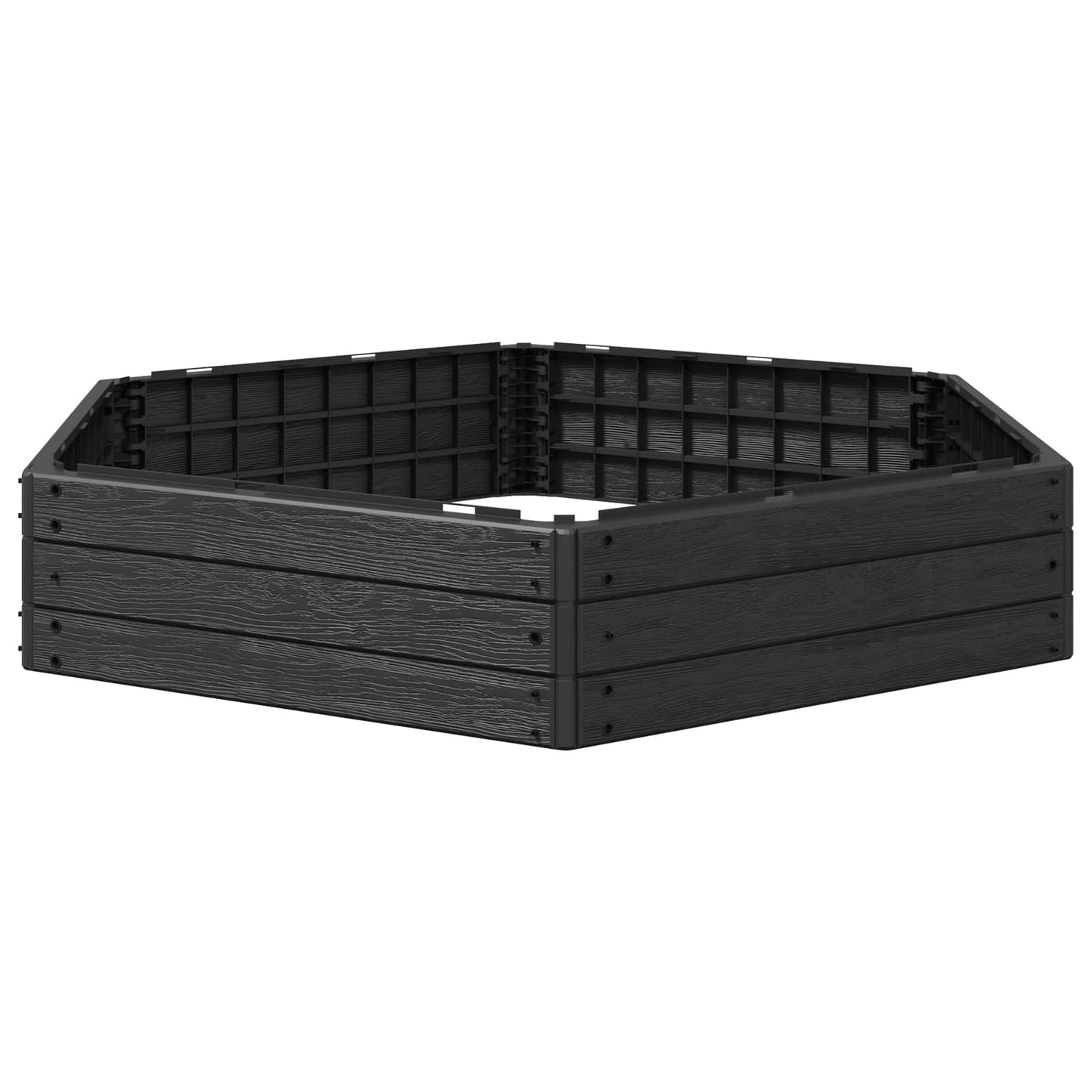 Hevet bed Svart 148 x 129 x 25 cm PP
