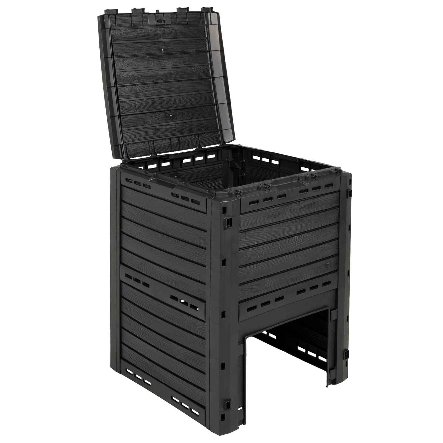 Hagekomposterer Svart 59,5 x 60 x 81,5 cm 280 l 100% PP