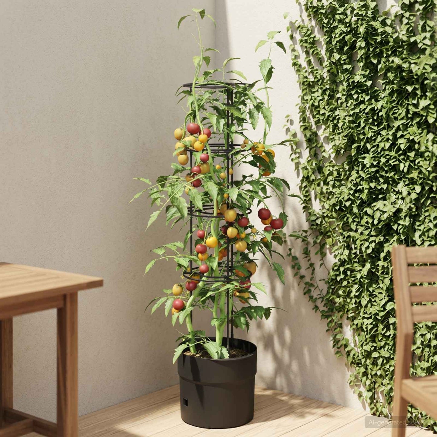 Tomatoppdretter Svart Ø 32 x 127 cm PP