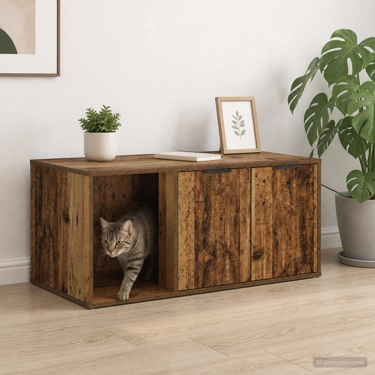 Katt bur møbel Gammelt tre 100 x 49 x 45 cm Konstruert tre