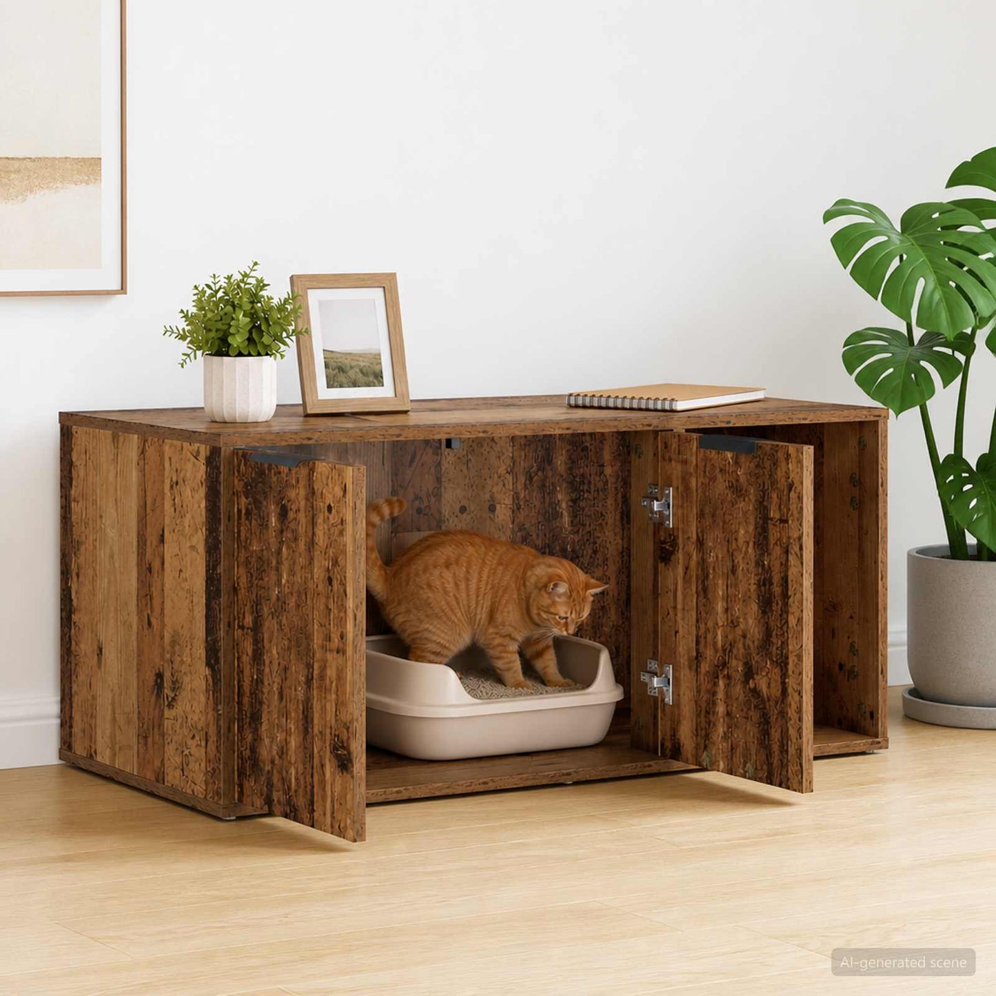 Katt bur møbel Gammelt tre 100 x 49 x 45 cm Konstruert tre
