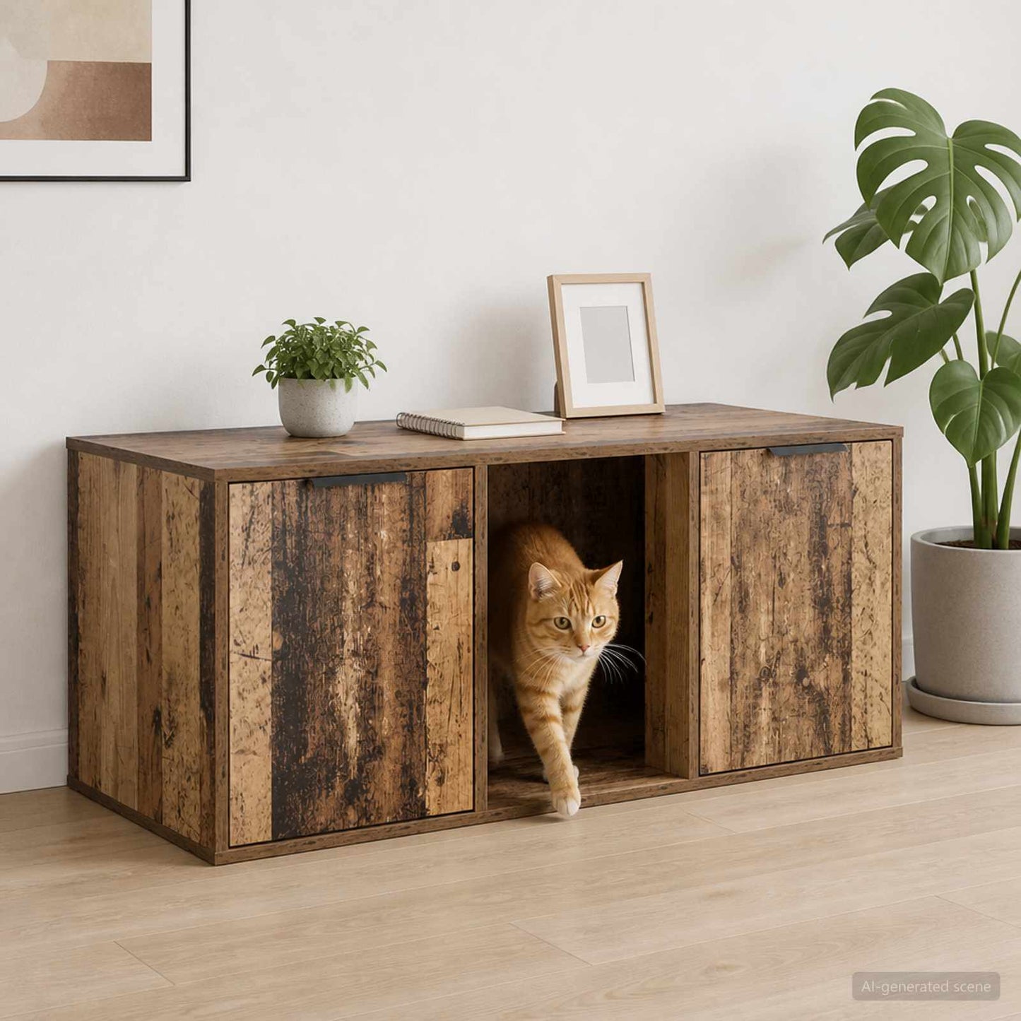 Katt bur møbel Gammelt tre 100 x 49 x 45 cm Konstruert tre
