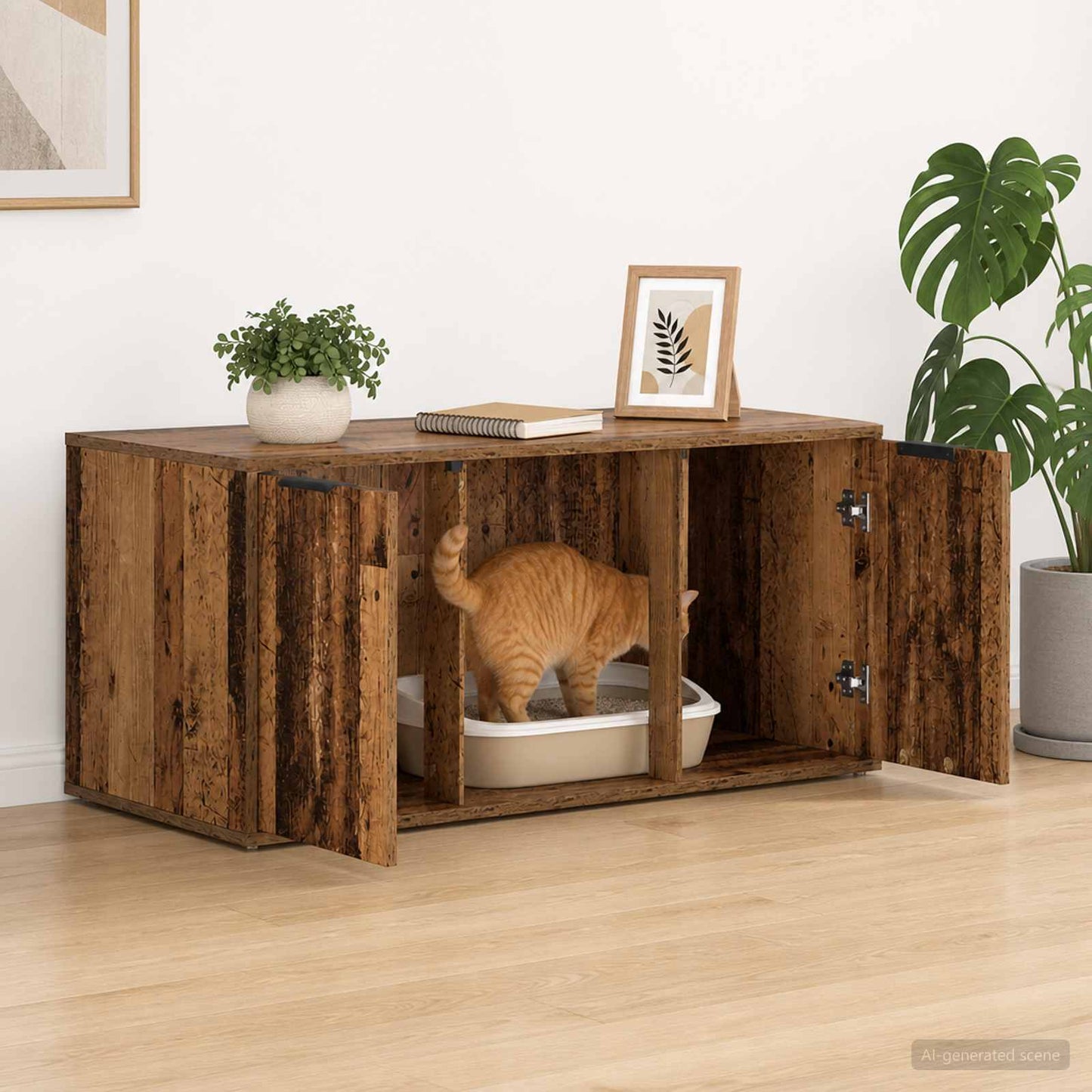Katt bur møbel Gammelt tre 100 x 49 x 45 cm Konstruert tre