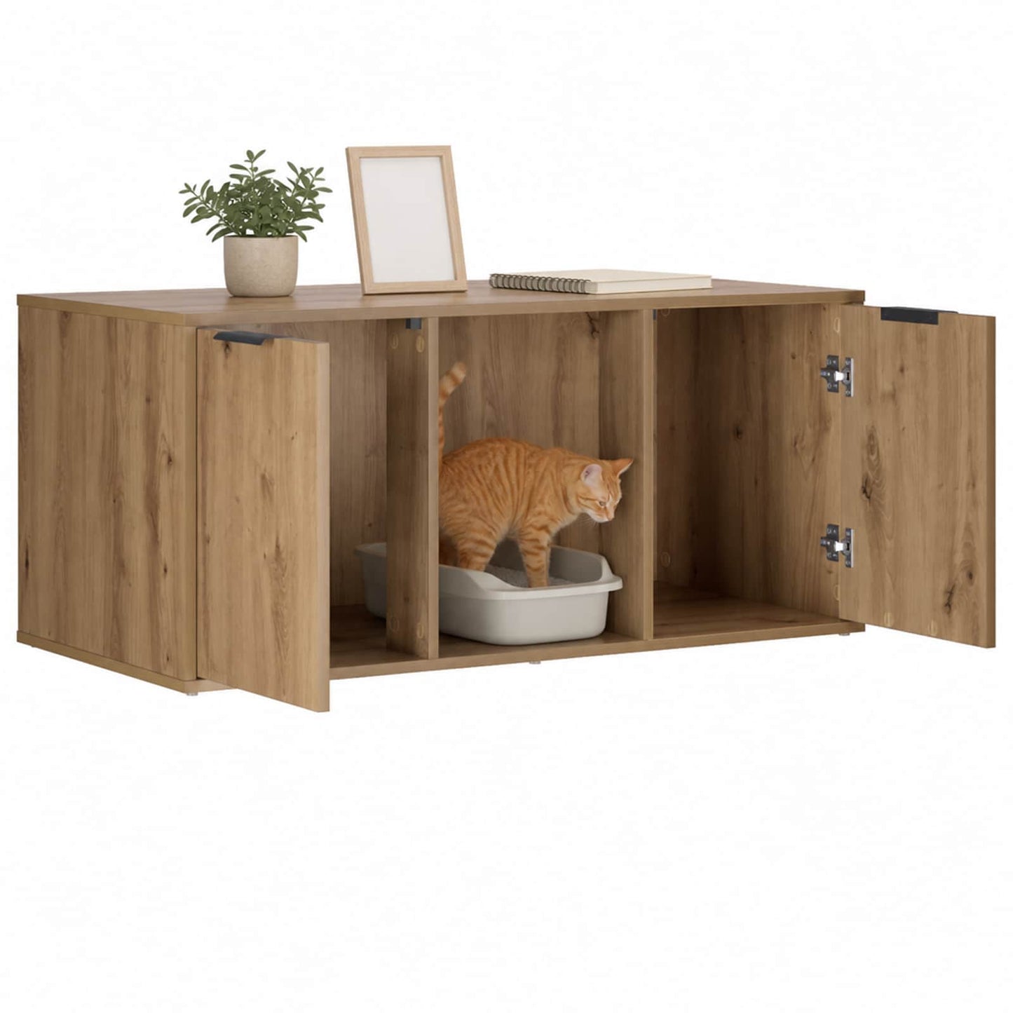 Katt bur møbel Artisan eik 100 x 49 x 45 cm Konstruert tre