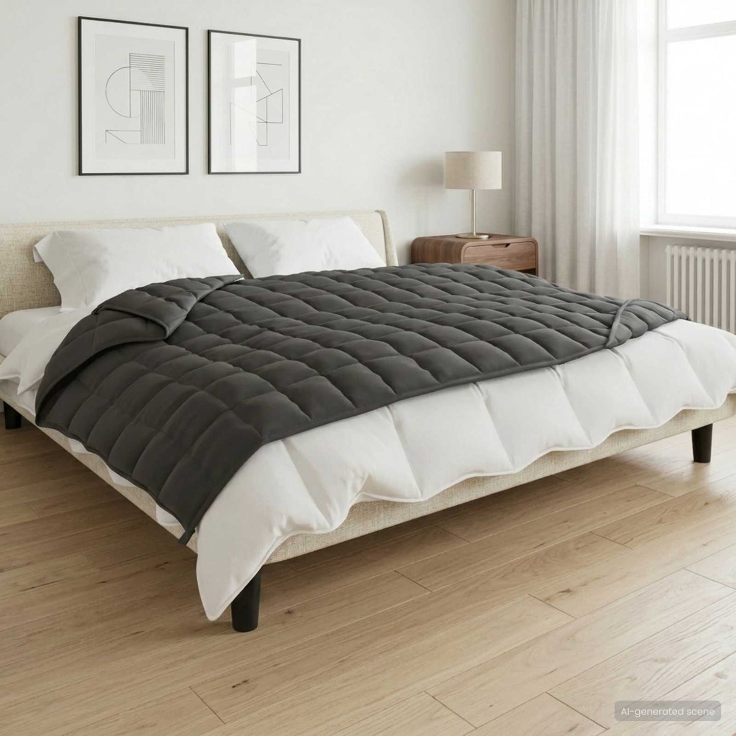 Vektet Teppe Antrasitt 155 x 220 cm 7 kg 100% Bomull 205T