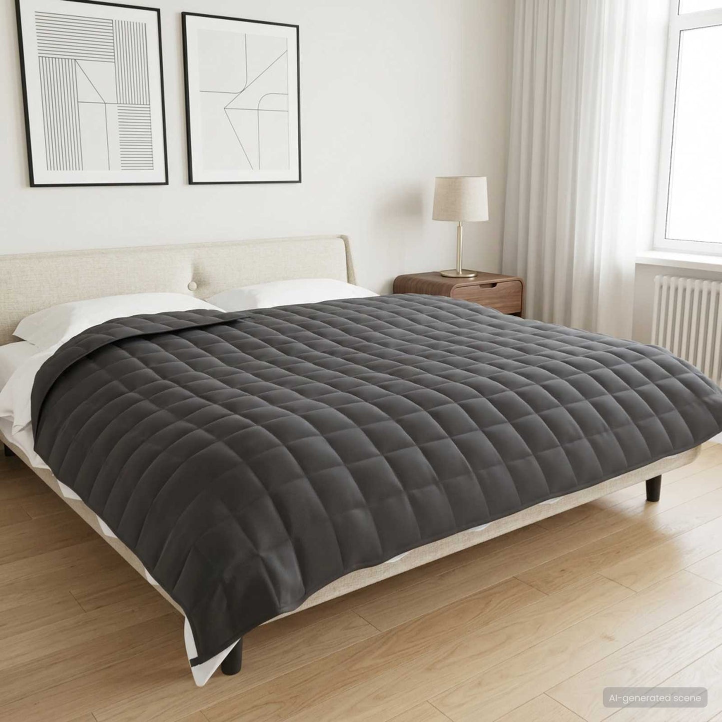 Vektet Teppe Antrasitt 235 x 290 cm 15 kg 100% Bomull 205T