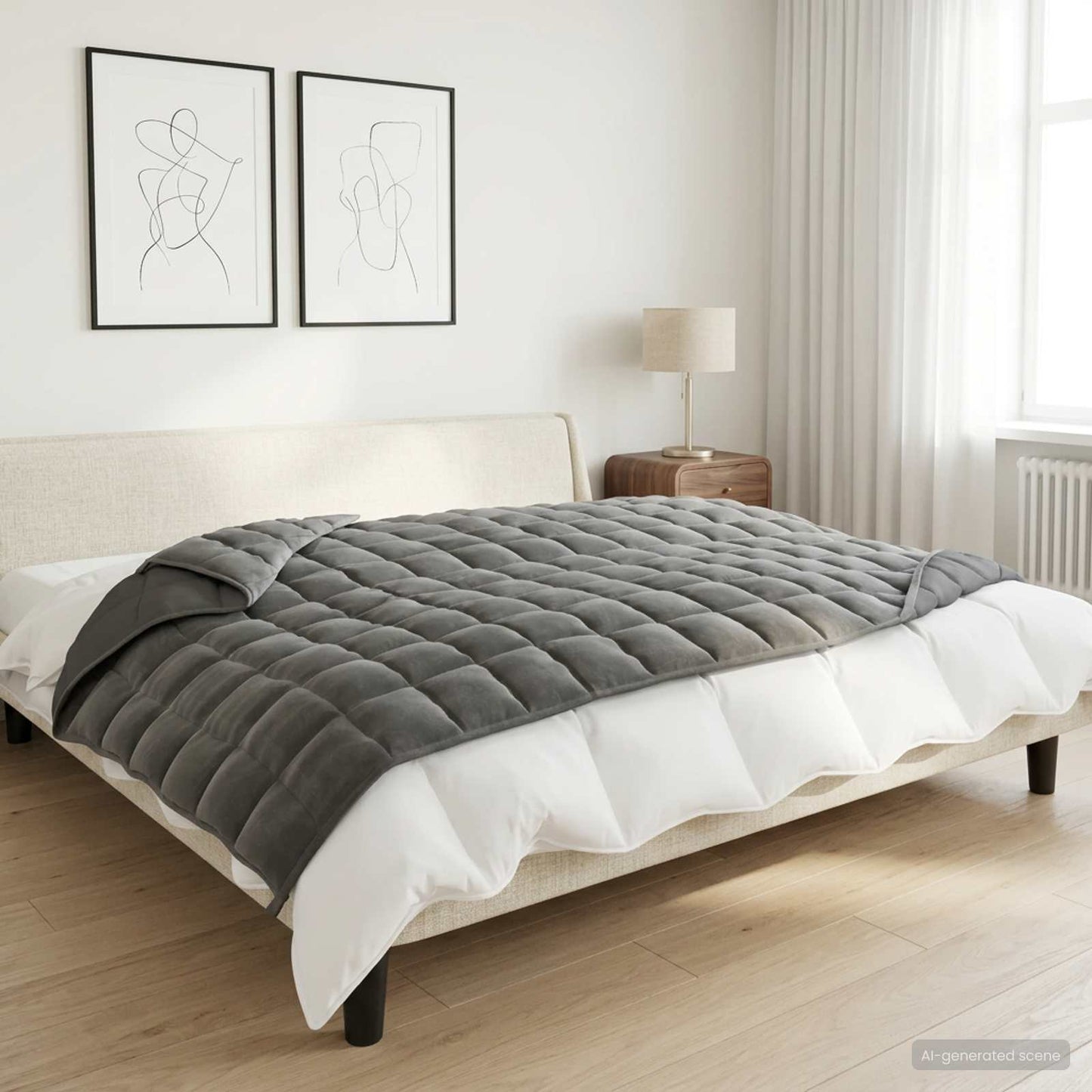 Vektet Teppe Antrasitt 155 x 220 cm 11 kg 100% Bomull 205T