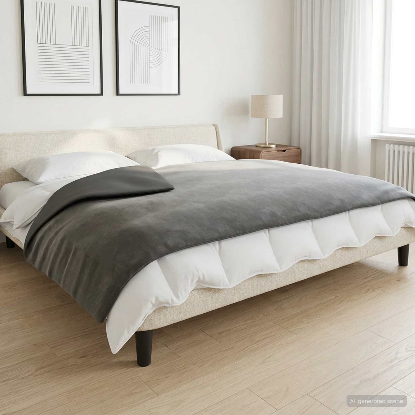 Vektet Teppe Antrasitt 120 x 180 cm 9 kg 100% Bomull 205T