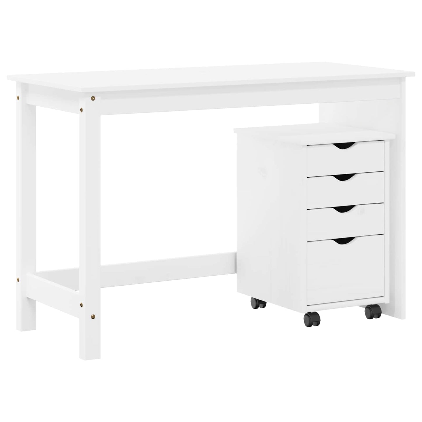 Skrivebordskapsett 2 stk. Hvit Heltre furu