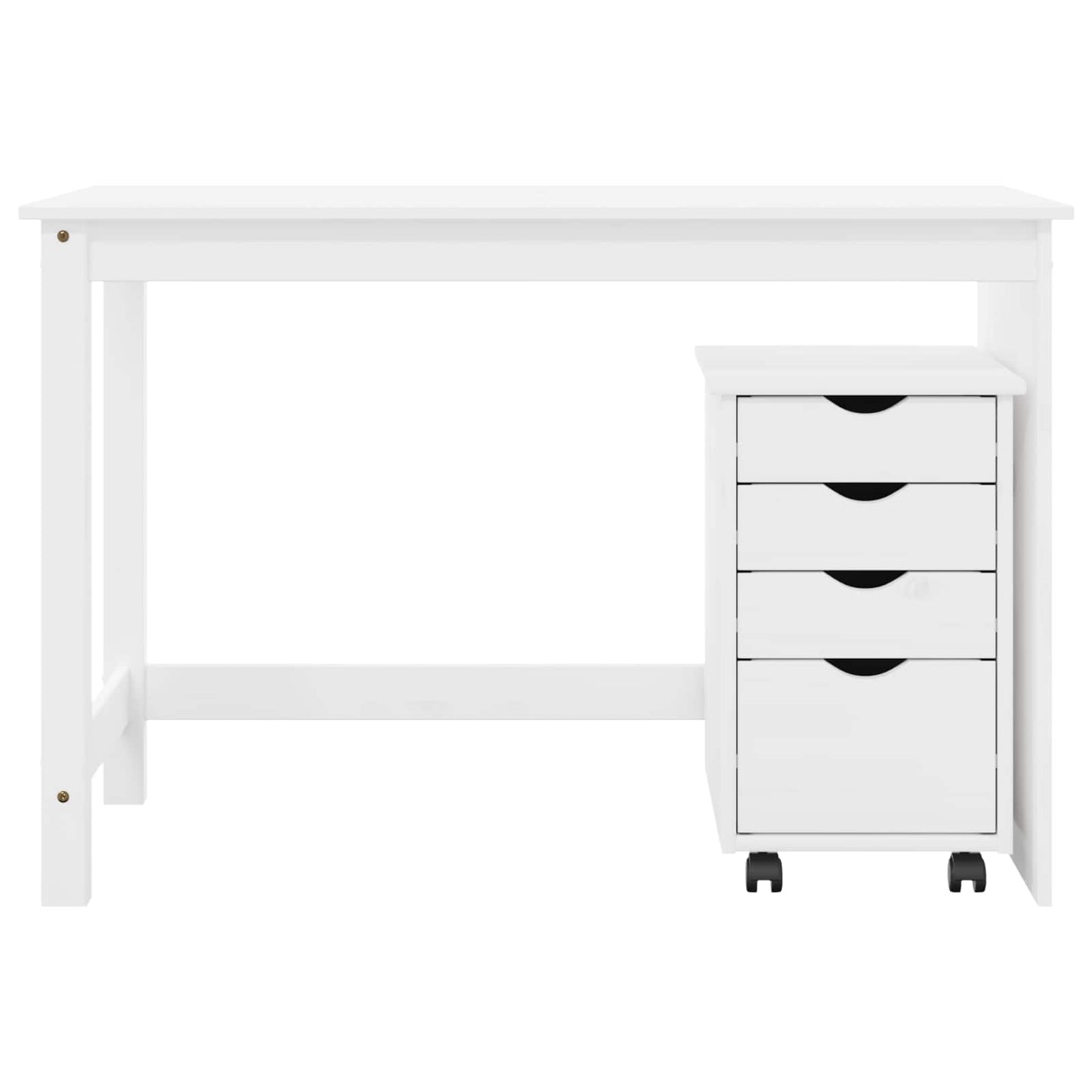 Skrivebordskapsett 2 stk. Hvit Heltre furu