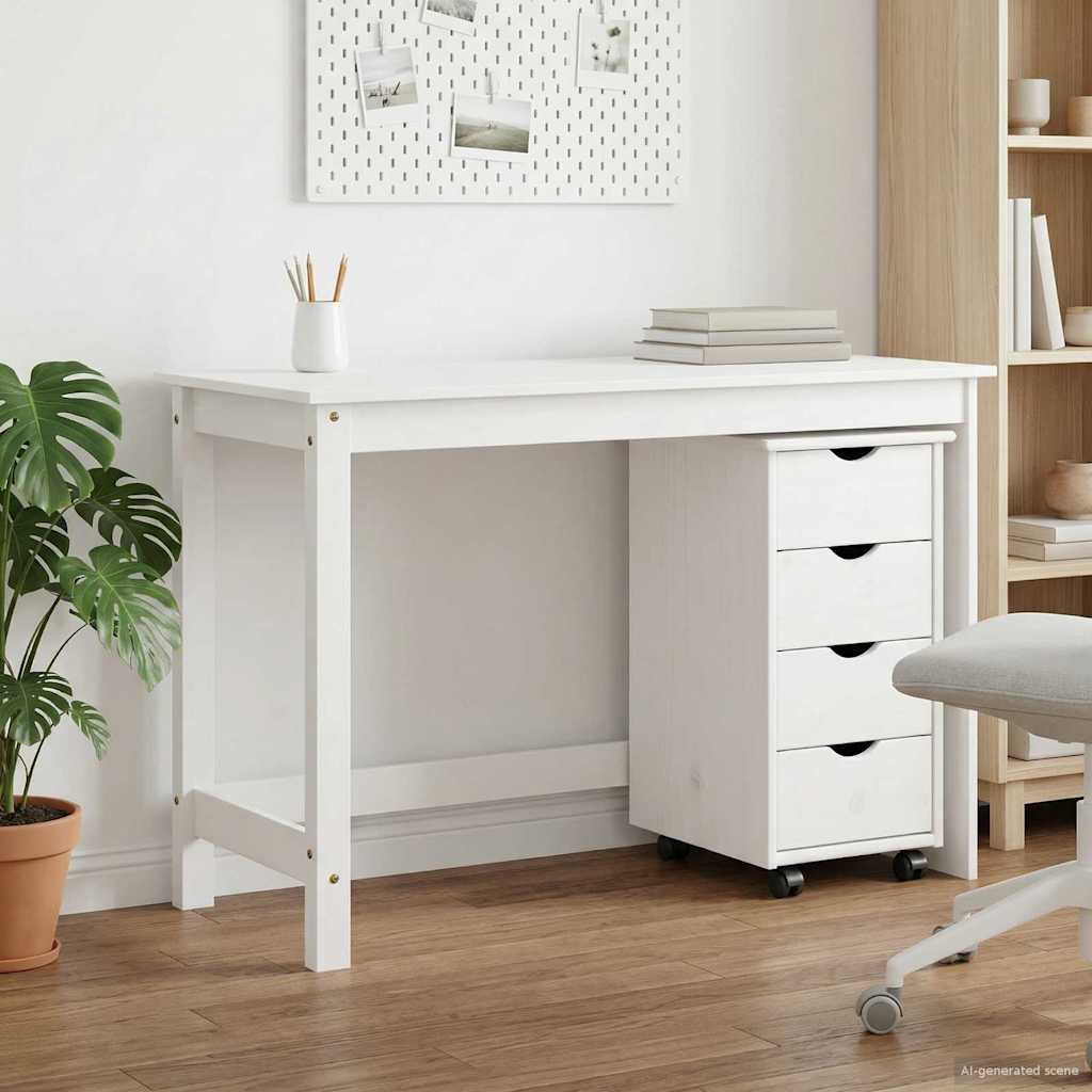 Skrivebordskapsett 2 stk. Hvit Heltre furu