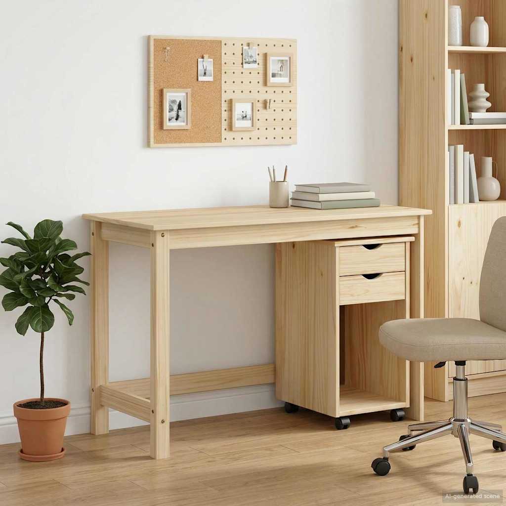 Skrivebordskapsett 2 stk. Brun Heltre furu