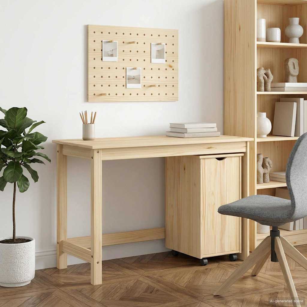 Skrivebordskapsett 2 stk. Brun Heltre furu